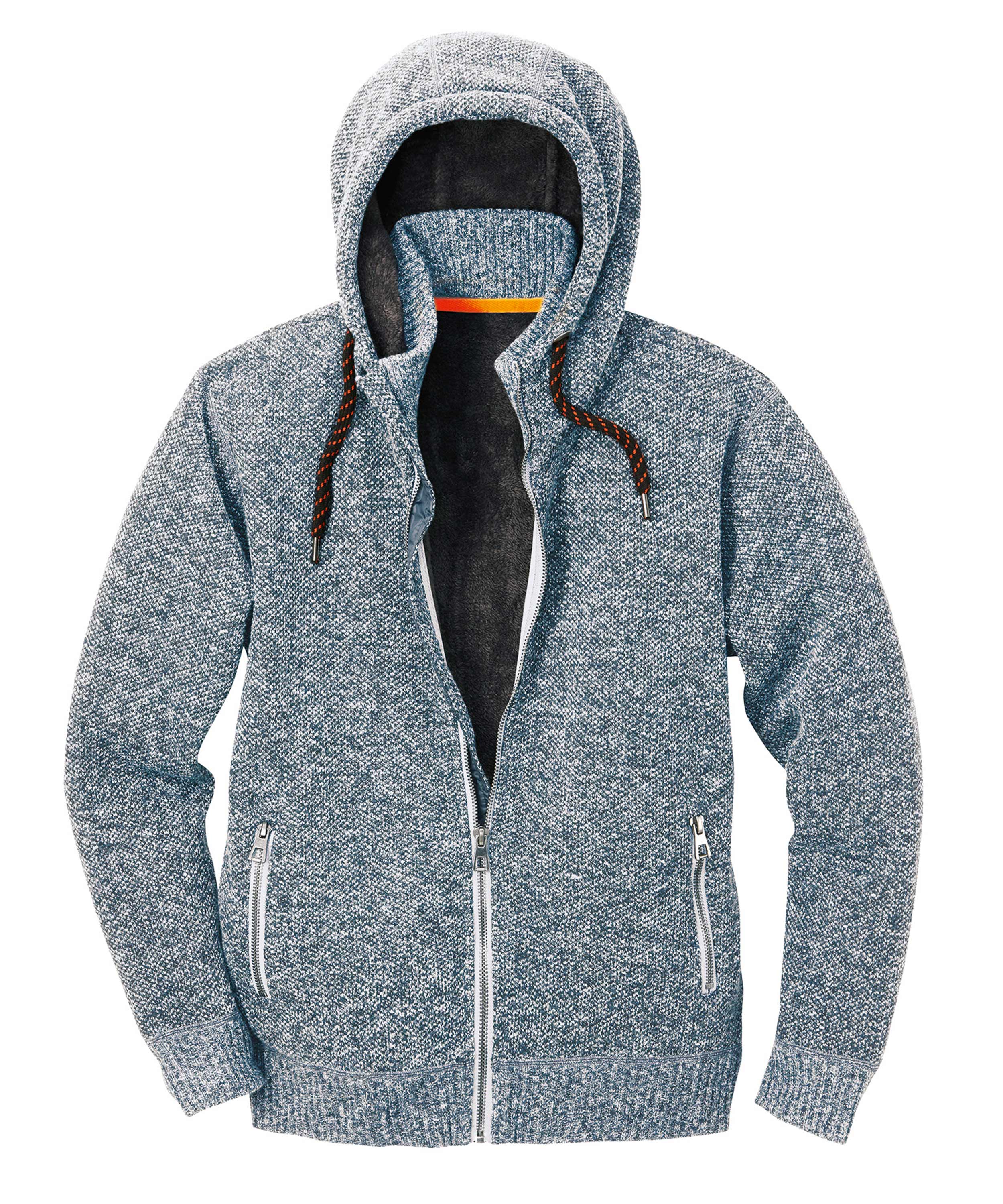 Strickjacke Schärding grau/schwarz-meliert