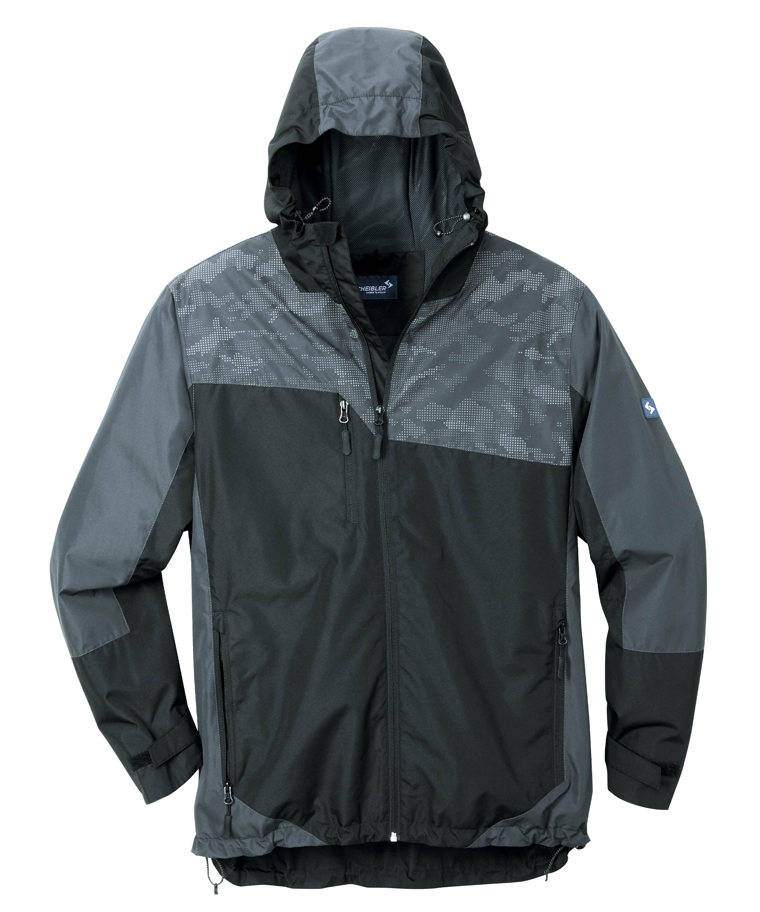 Regenjacke Amper schwarz/grau