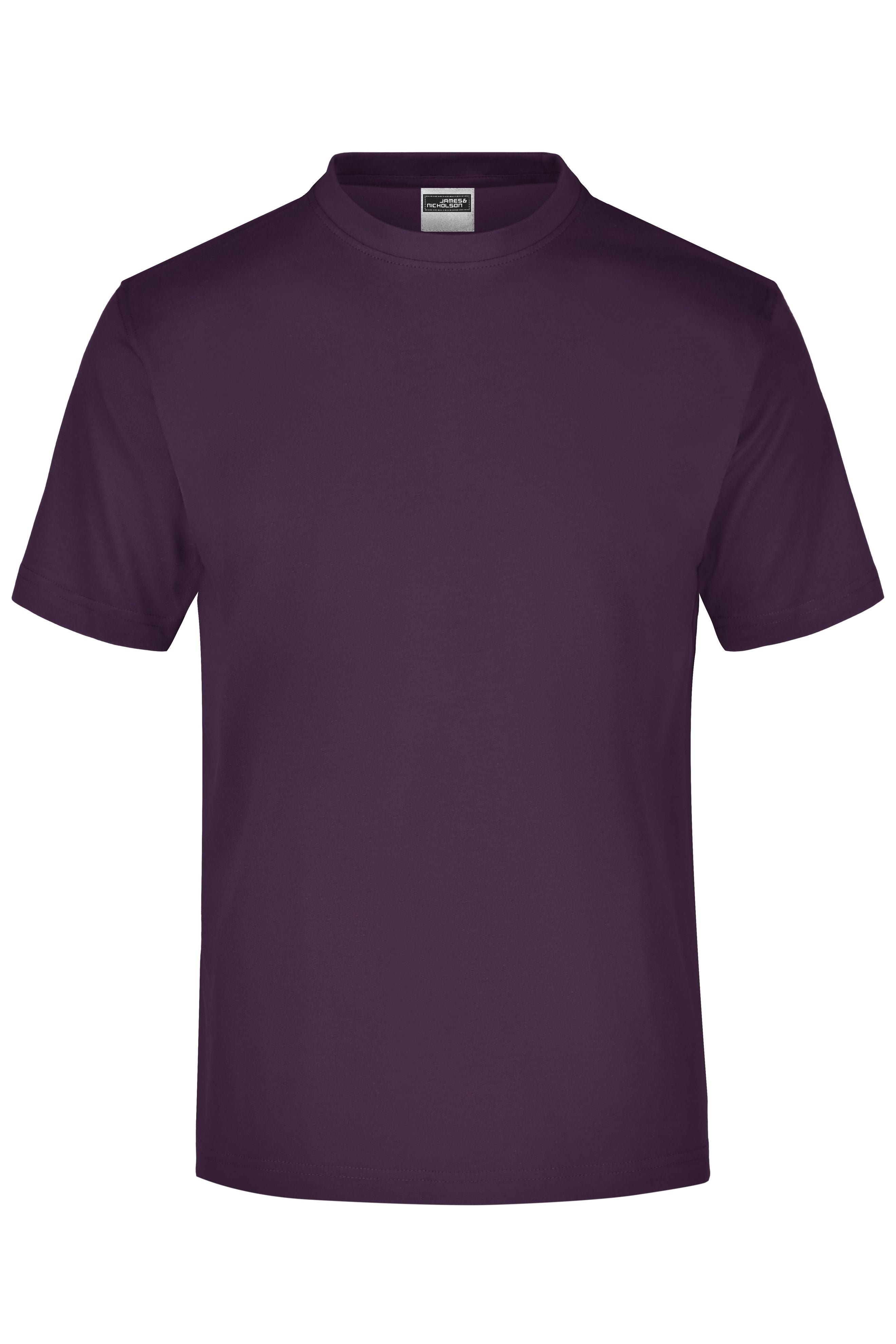 James & Nicholson Rundhals T-Shirt aubergine