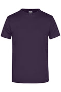 James & Nicholson Hochwertiges T-Shirt mit Rundhals aubergine