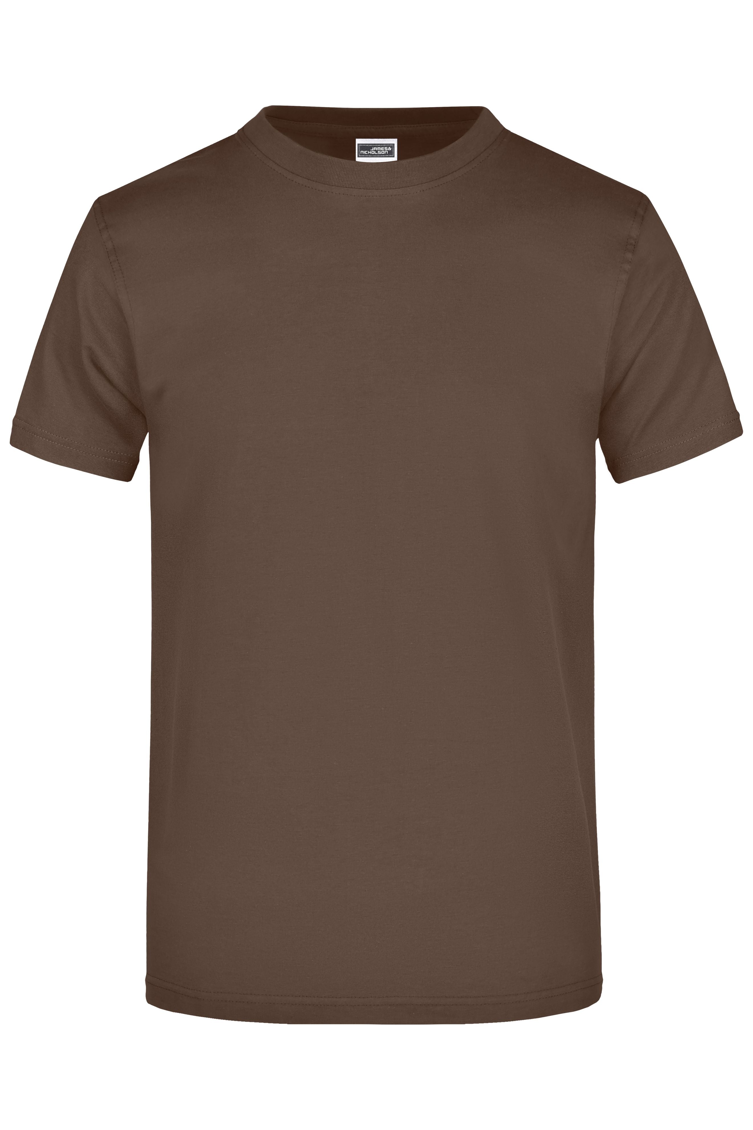 James & Nicholson Hochwertiges T-Shirt mit Rundhals brown