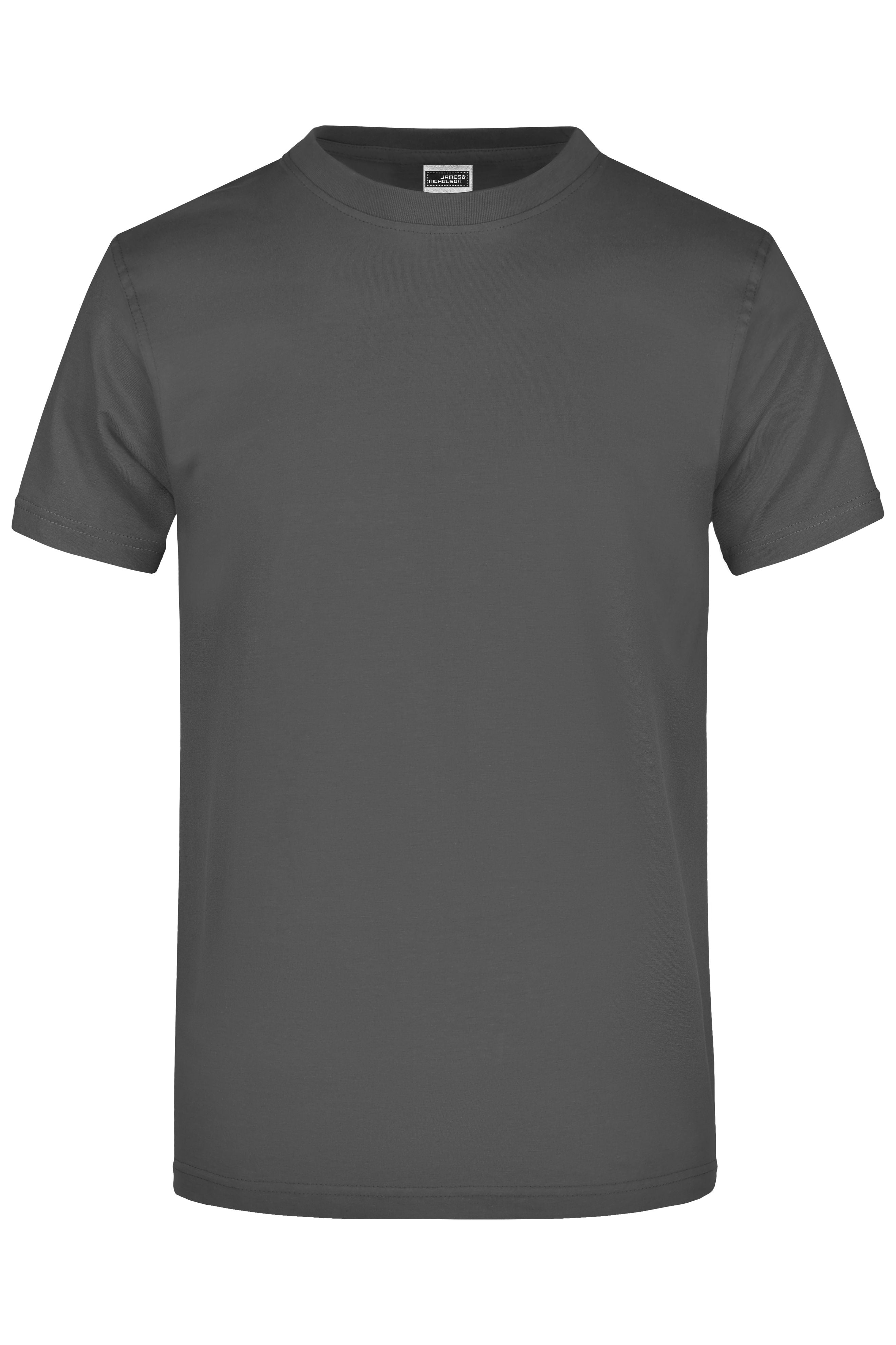 James & Nicholson Hochwertiges T-Shirt mit Rundhals graphite