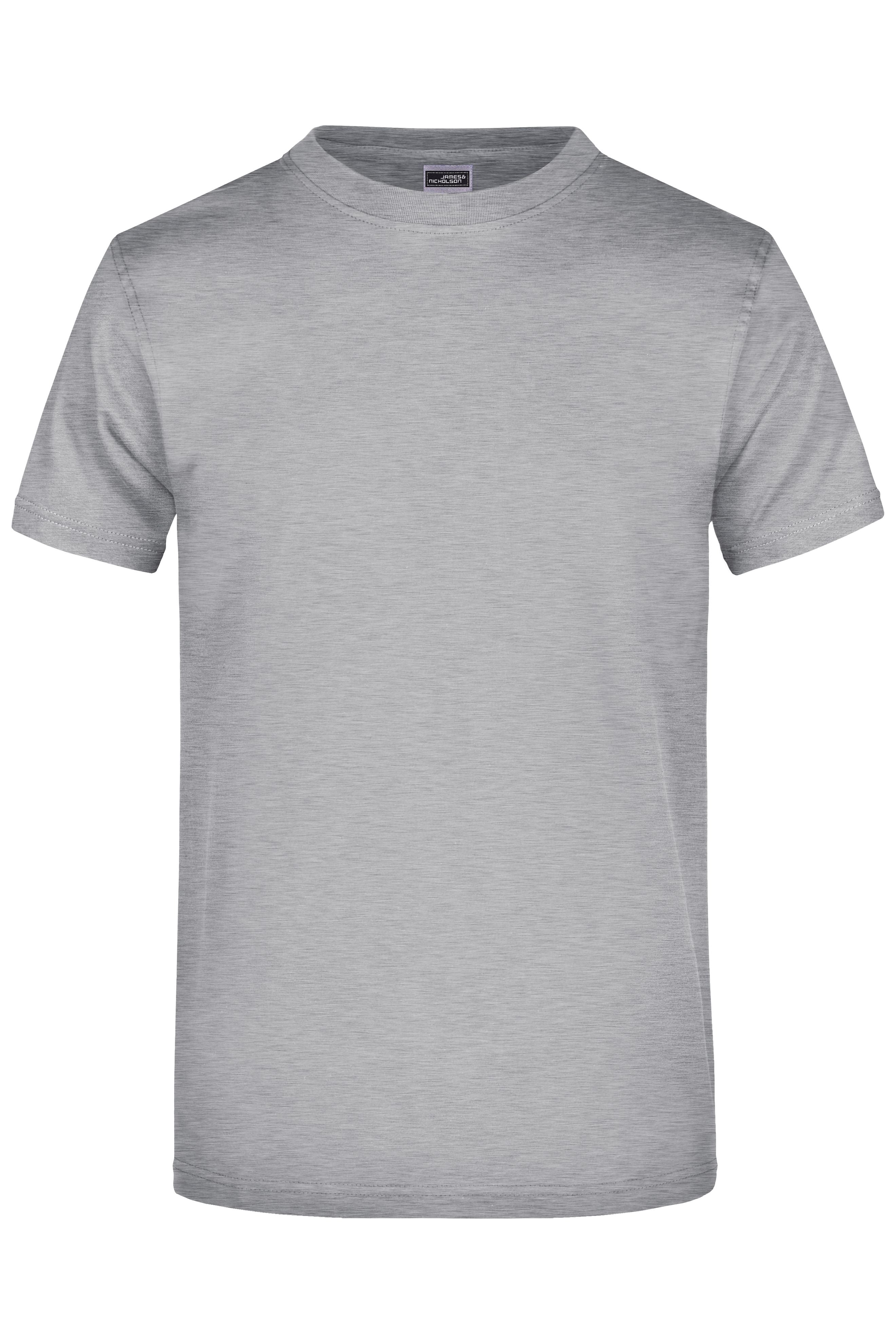 James & Nicholson Hochwertiges T-Shirt mit Rundhals grey-heather
