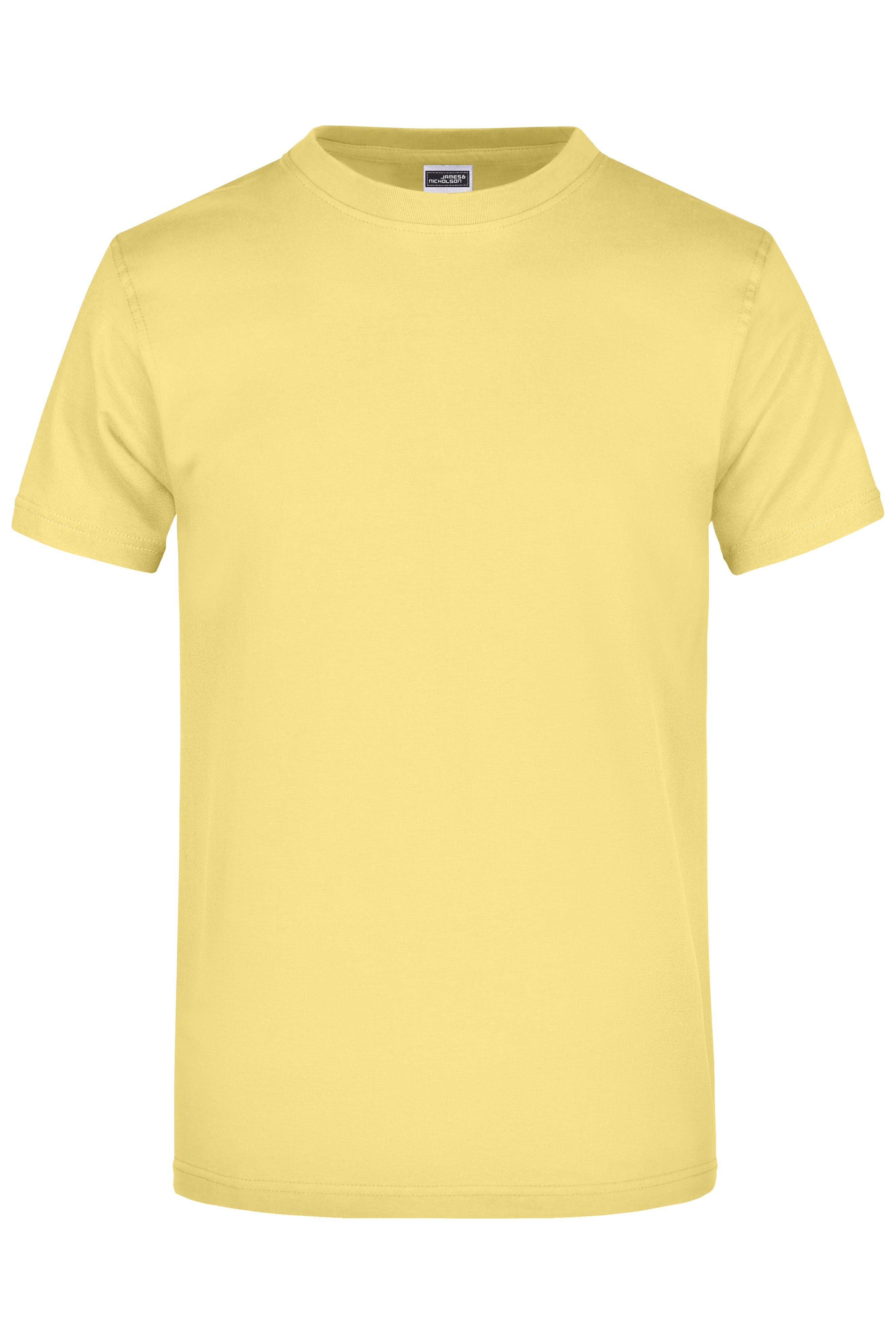 James & Nicholson Hochwertiges T-Shirt mit Rundhals light-yellow