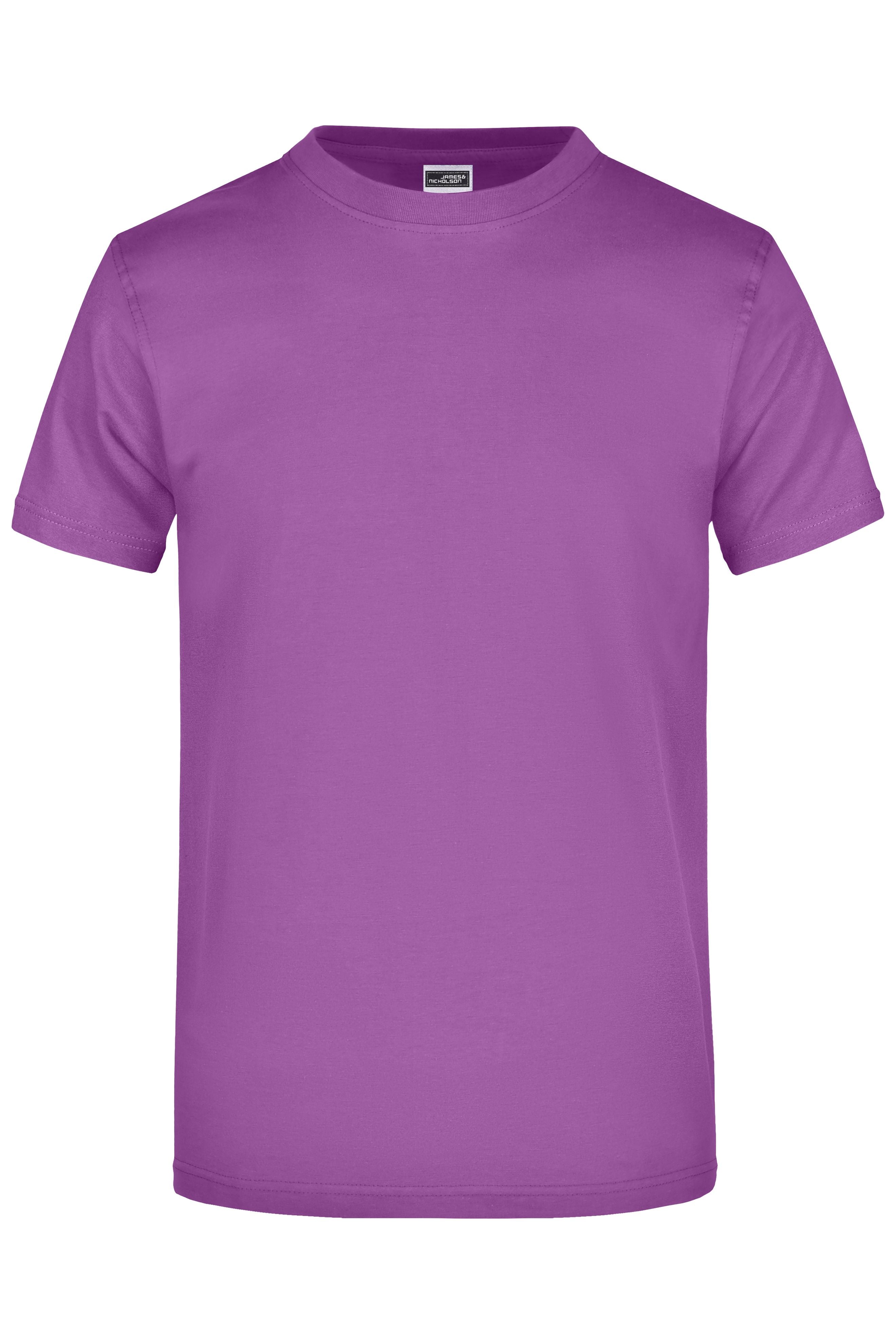 James & Nicholson Hochwertiges T-Shirt mit Rundhals purple