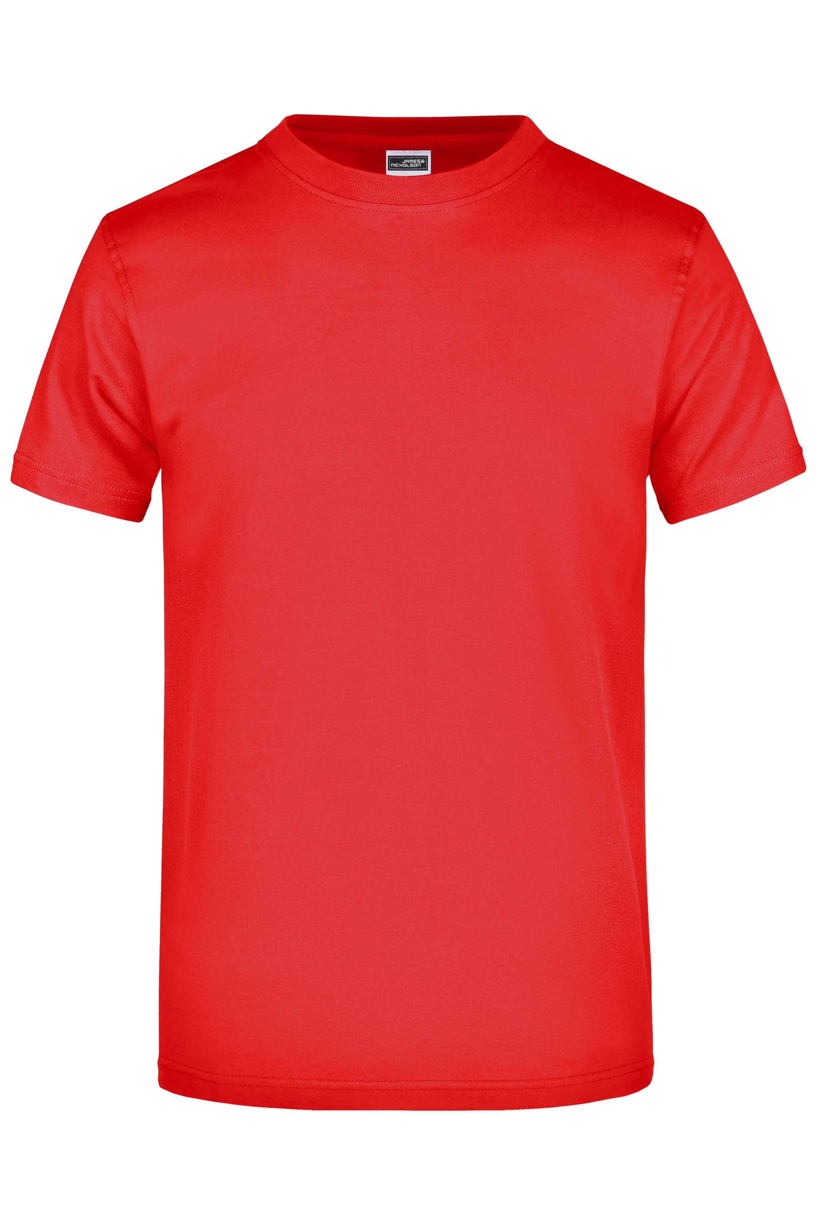 James & Nicholson Hochwertiges T-Shirt mit Rundhals tomato
