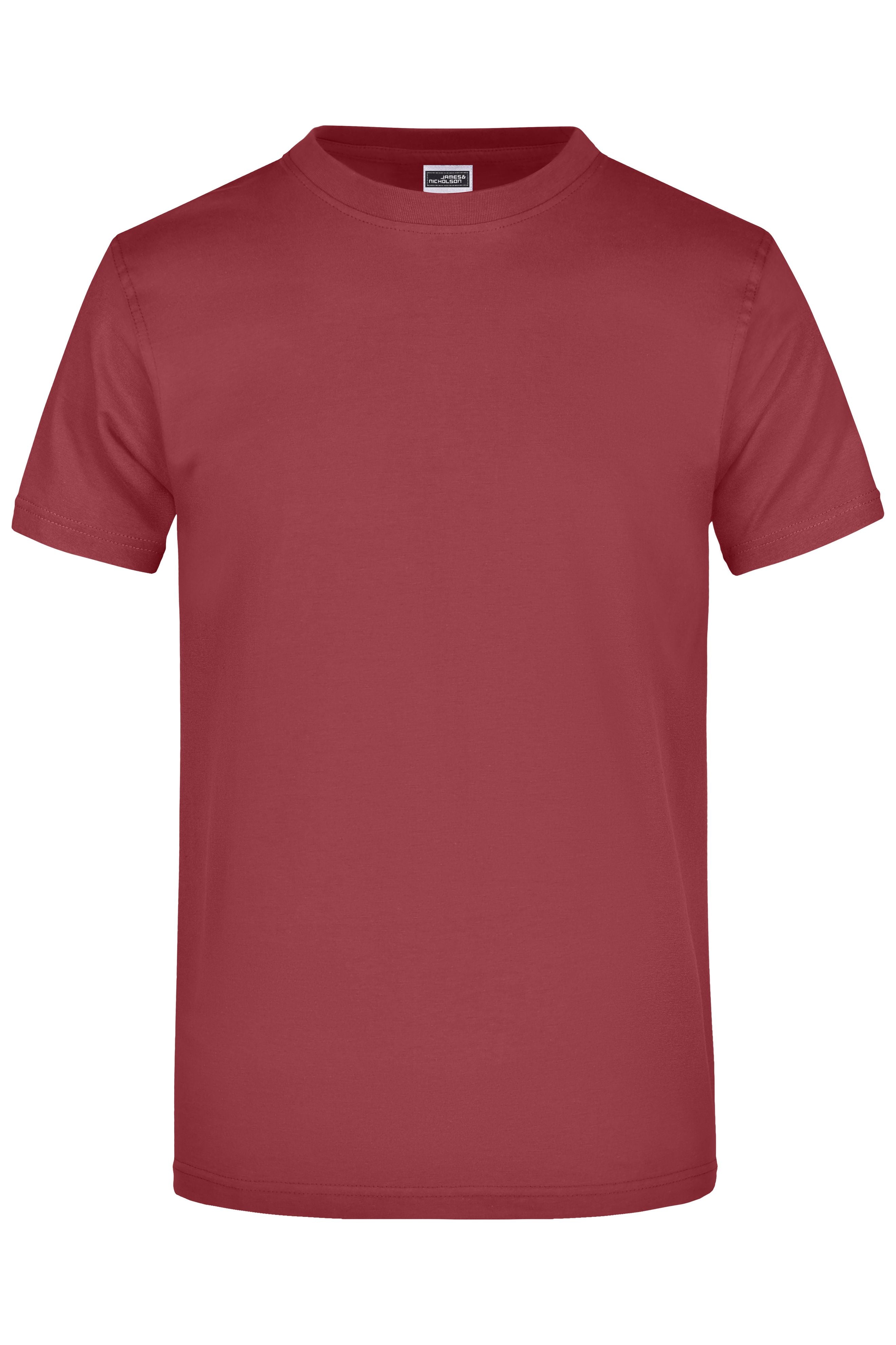 James & Nicholson Hochwertiges T-Shirt mit Rundhals wine