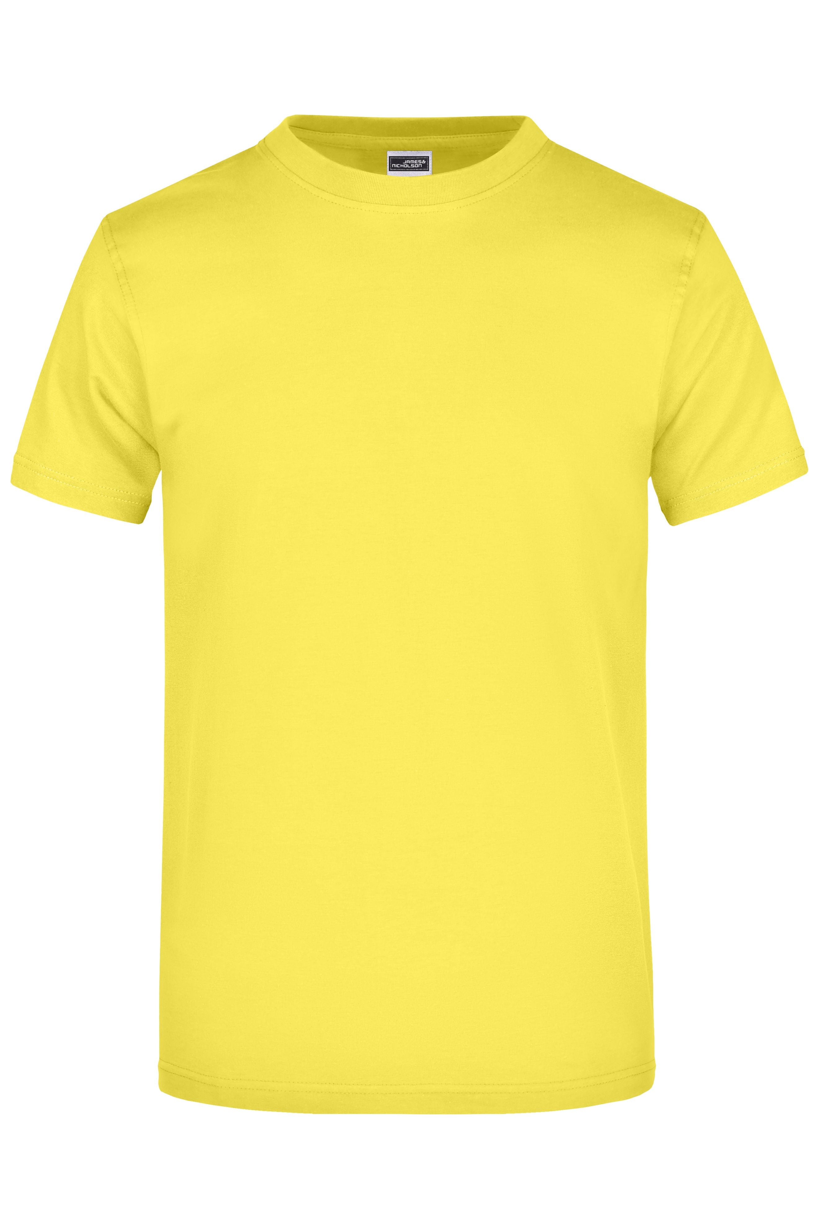 James & Nicholson Hochwertiges T-Shirt mit Rundhals yellow