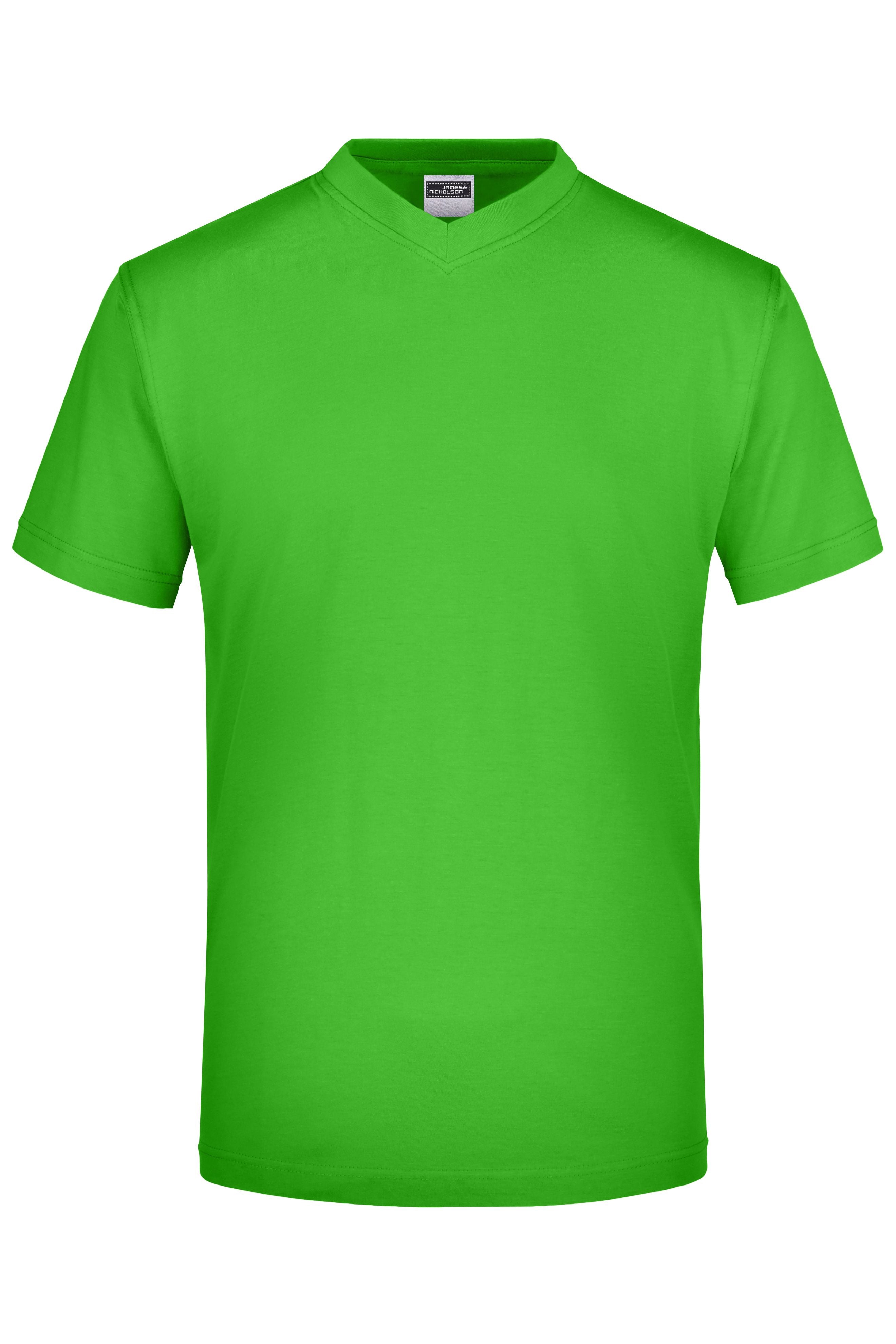 James & Nicholson T-Shirt mit V-Ausschnitt lime-green