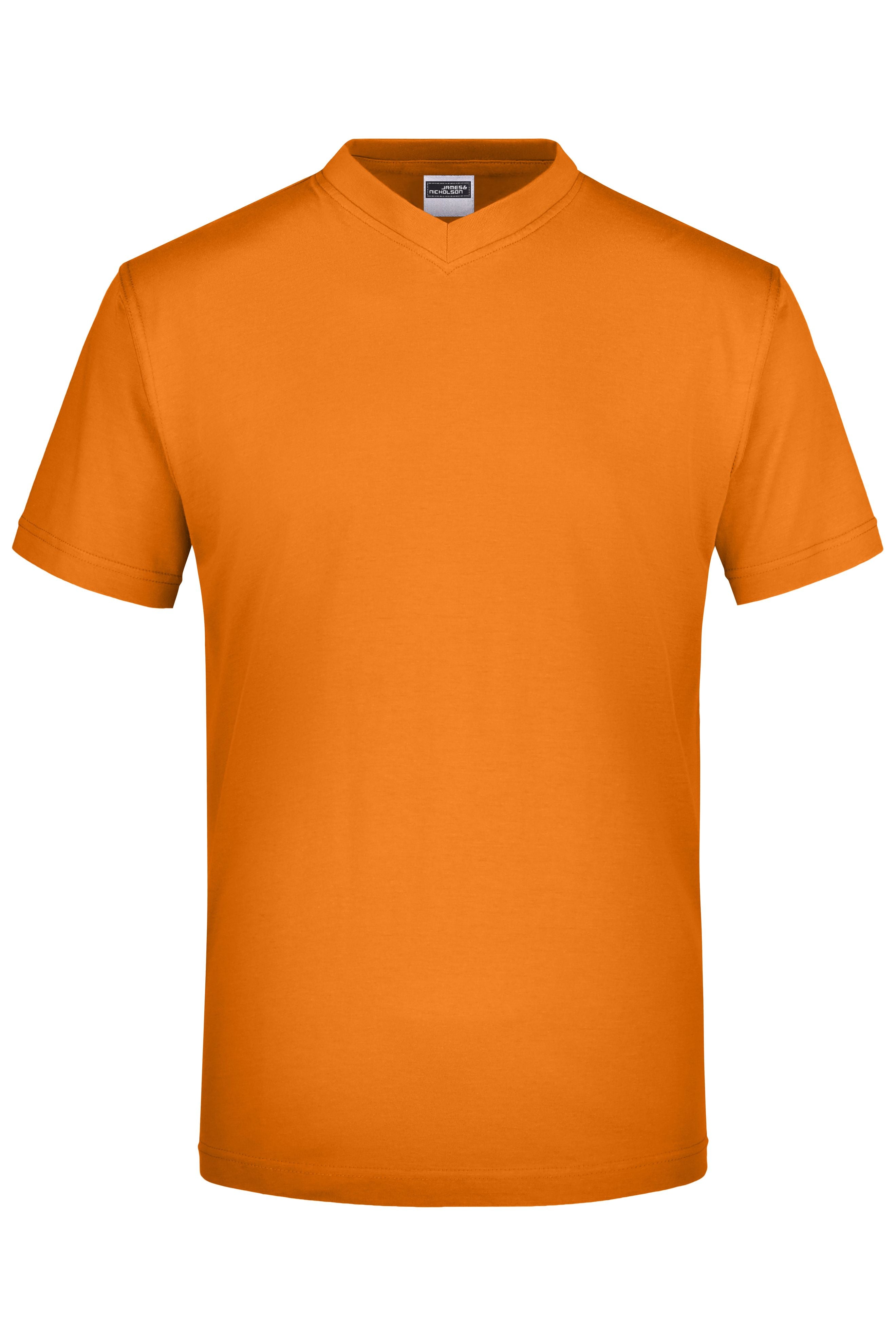 James & Nicholson T-Shirt mit V-Ausschnitt orange