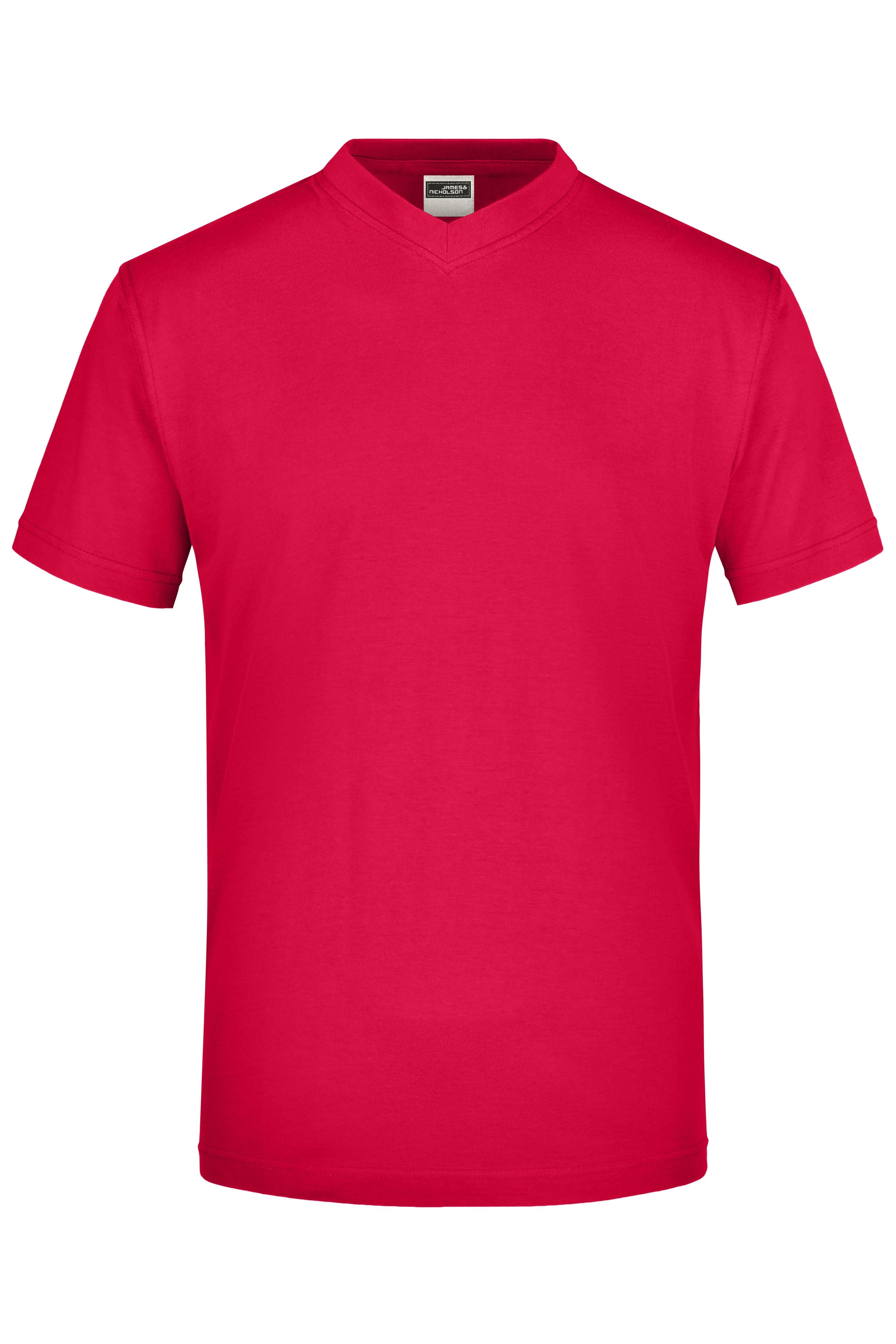 James & Nicholson T-Shirt mit V-Ausschnitt red