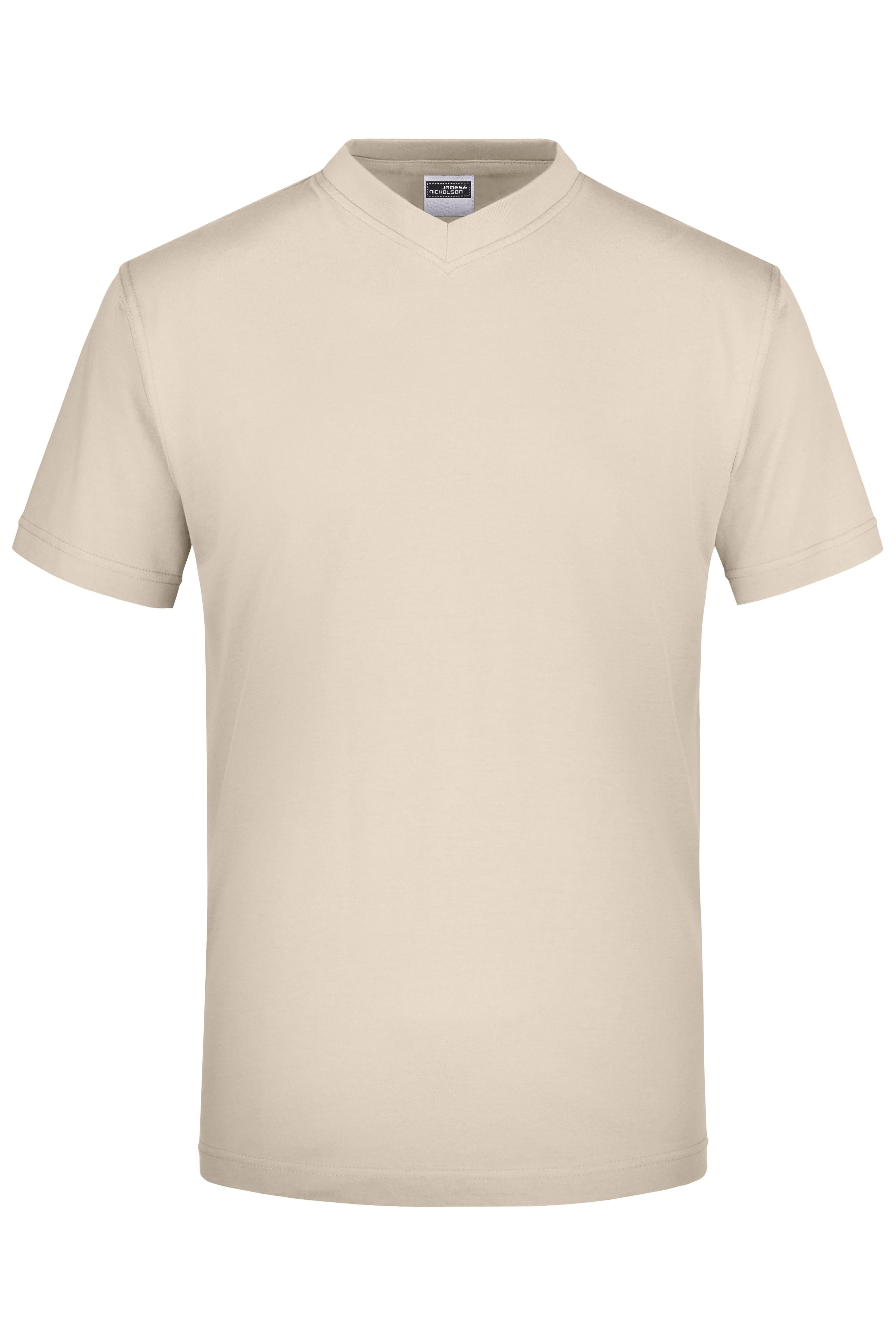 James & Nicholson T-Shirt mit V-Ausschnitt stone