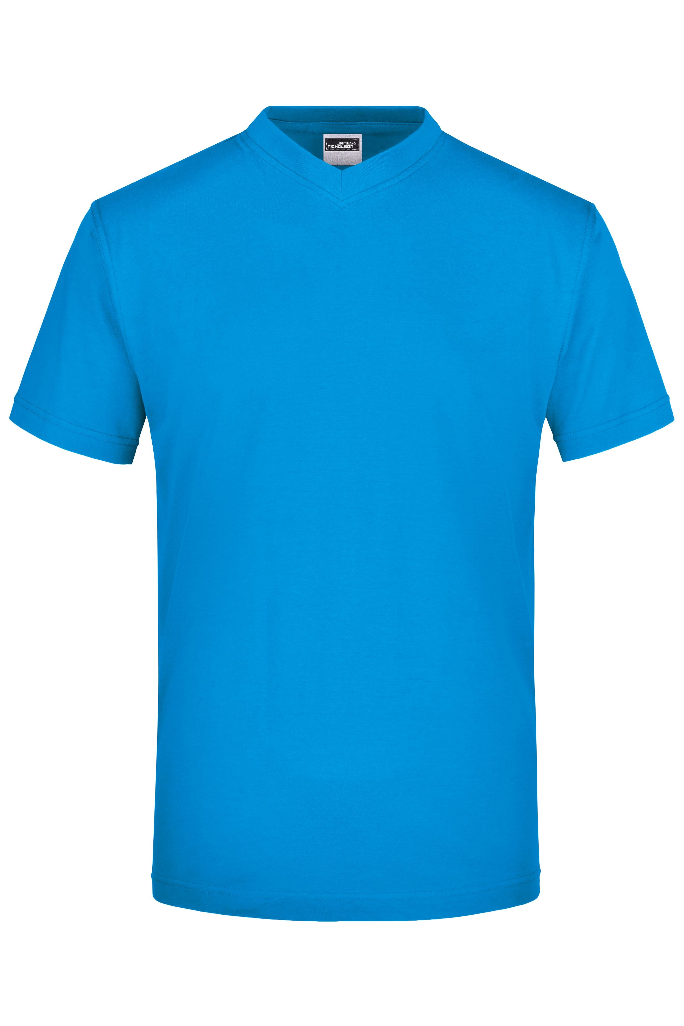James & Nicholson T-Shirt mit V-Ausschnitt turquoise