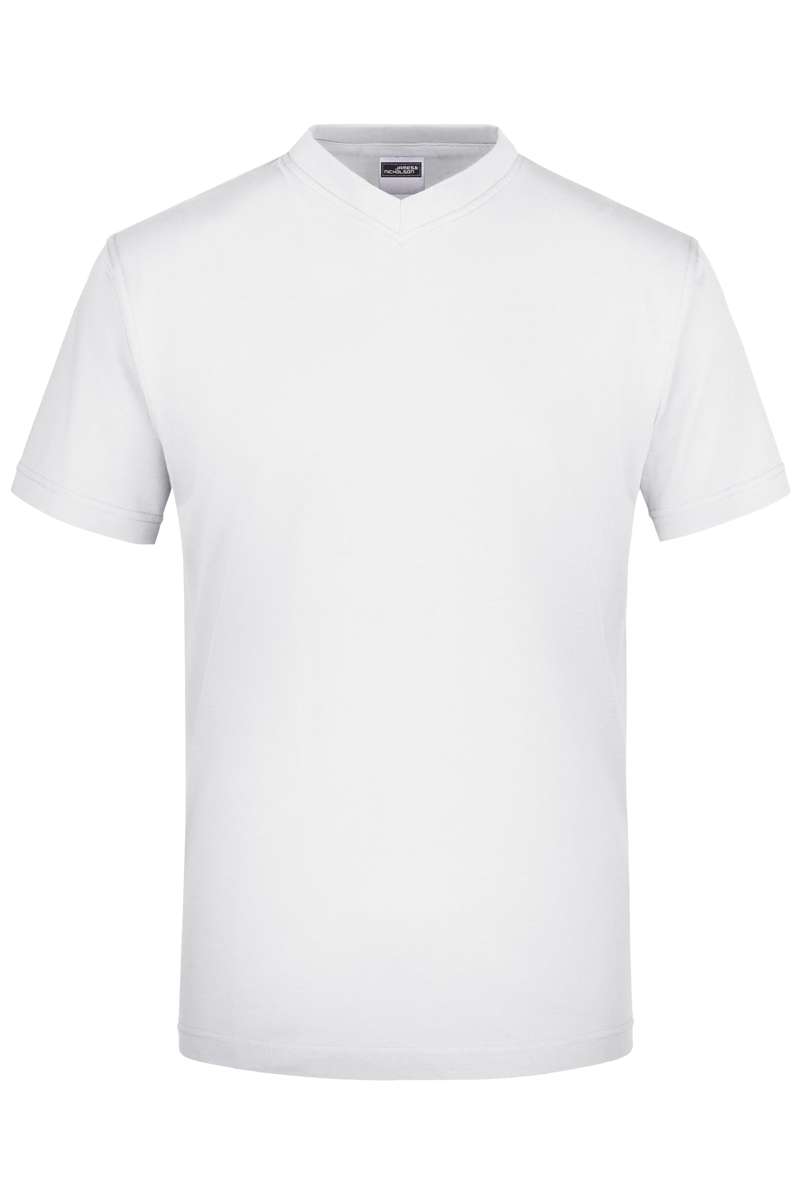 James & Nicholson T-Shirt mit V-Ausschnitt white