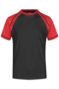 James & Nicholson Sportliches T-Shirt mit Raglanärmeln black/red