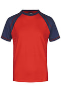 James & Nicholson Sportliches T-Shirt mit Raglanärmeln red/navy