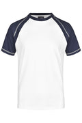 James & Nicholson Sportliches T-Shirt mit Raglanärmeln white/navy