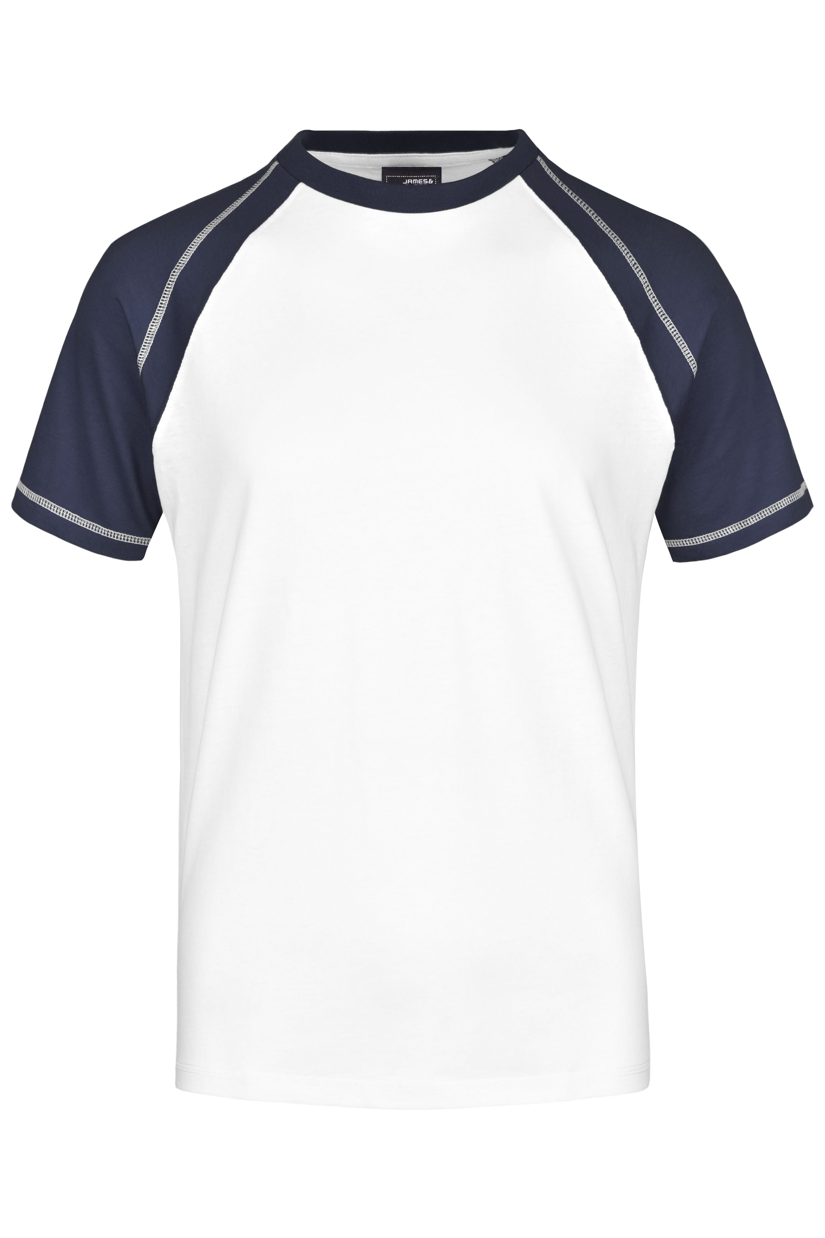 James & Nicholson Sportliches T-Shirt mit Raglanärmeln white/navy