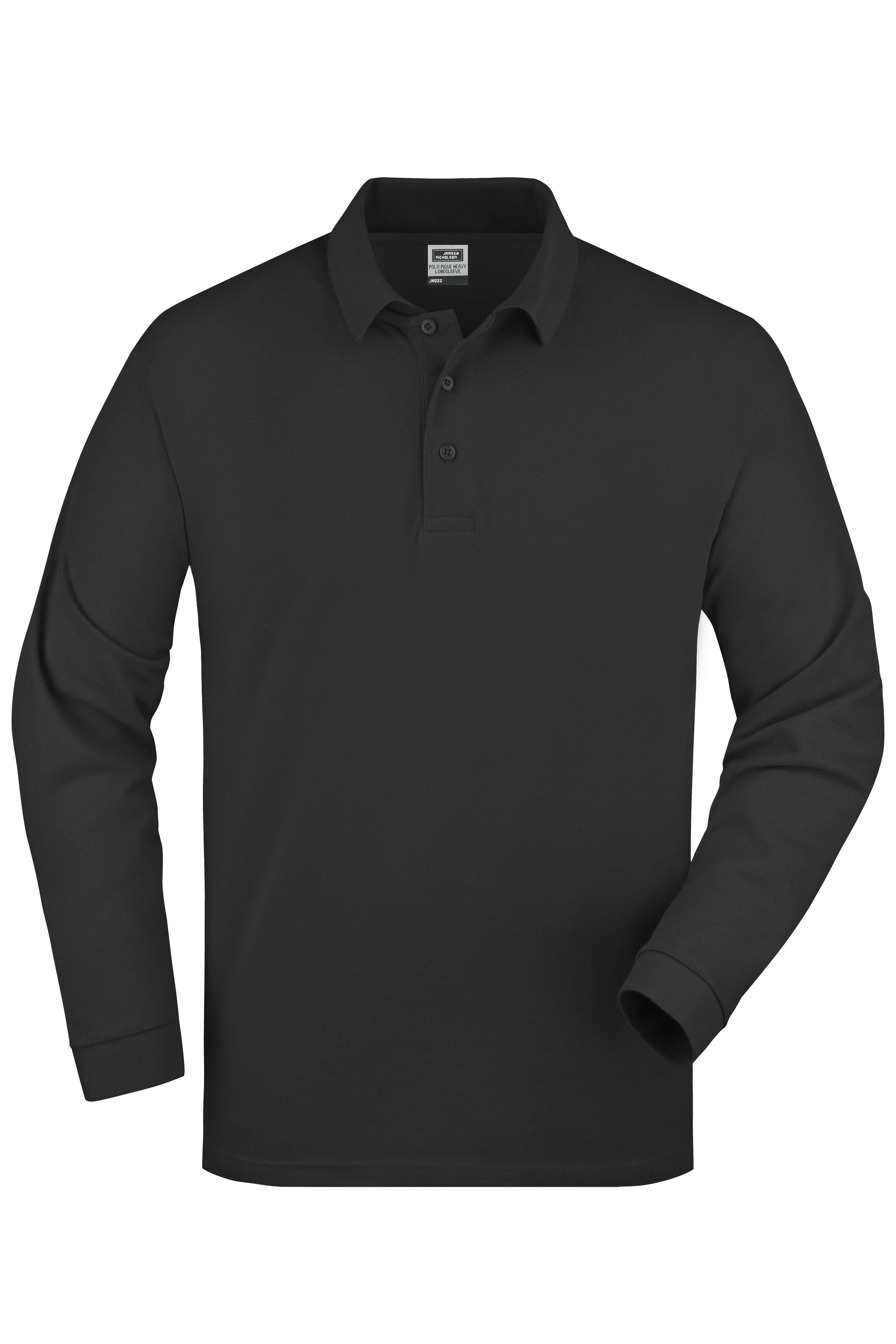 James & Nicholson Langarm Poloshirt black