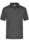 James & Nicholson Kurzarm Poloshirt mit Brusttasche anthracite-melange