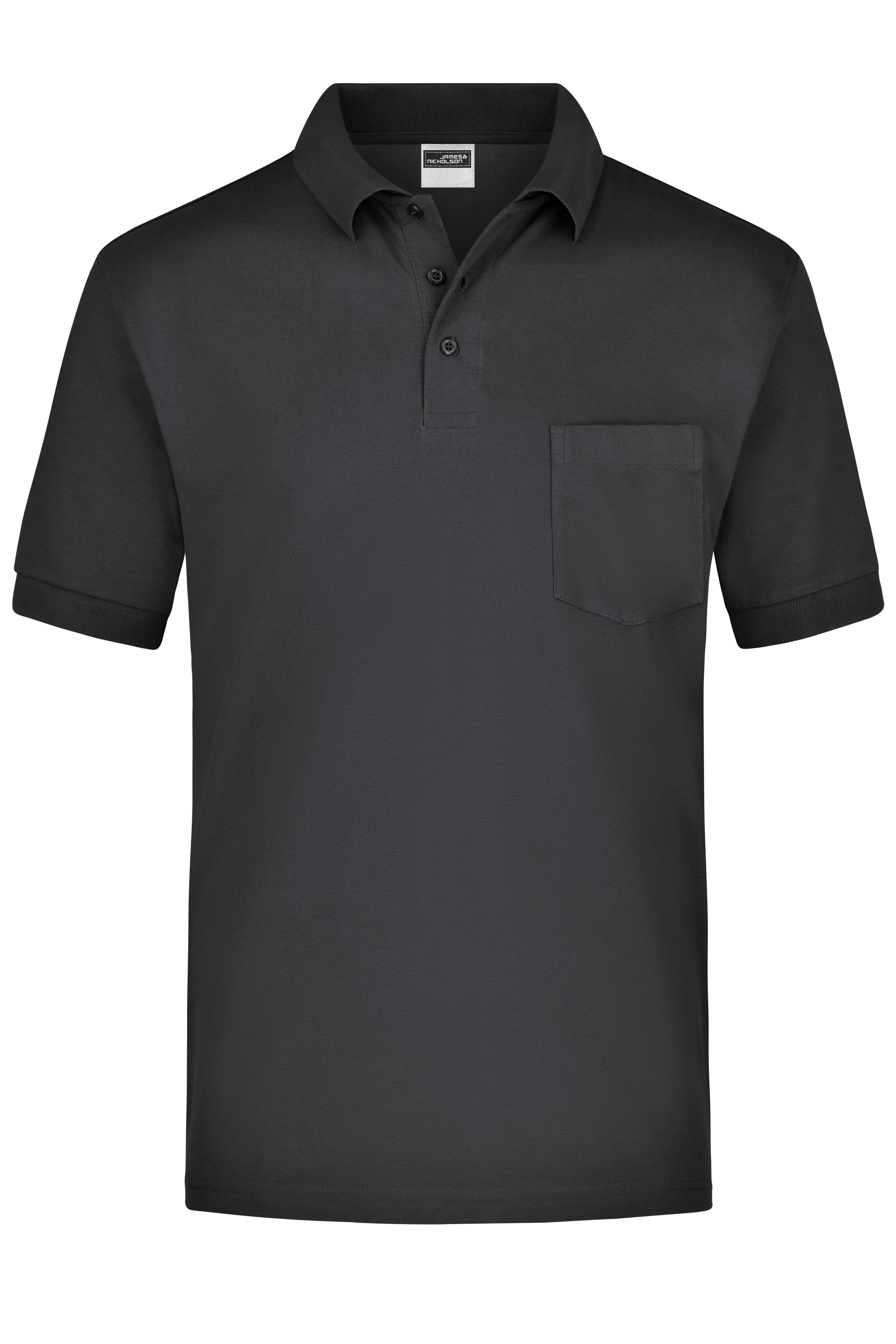 James & Nicholson Kurzarm Poloshirt mit Brusttasche black
