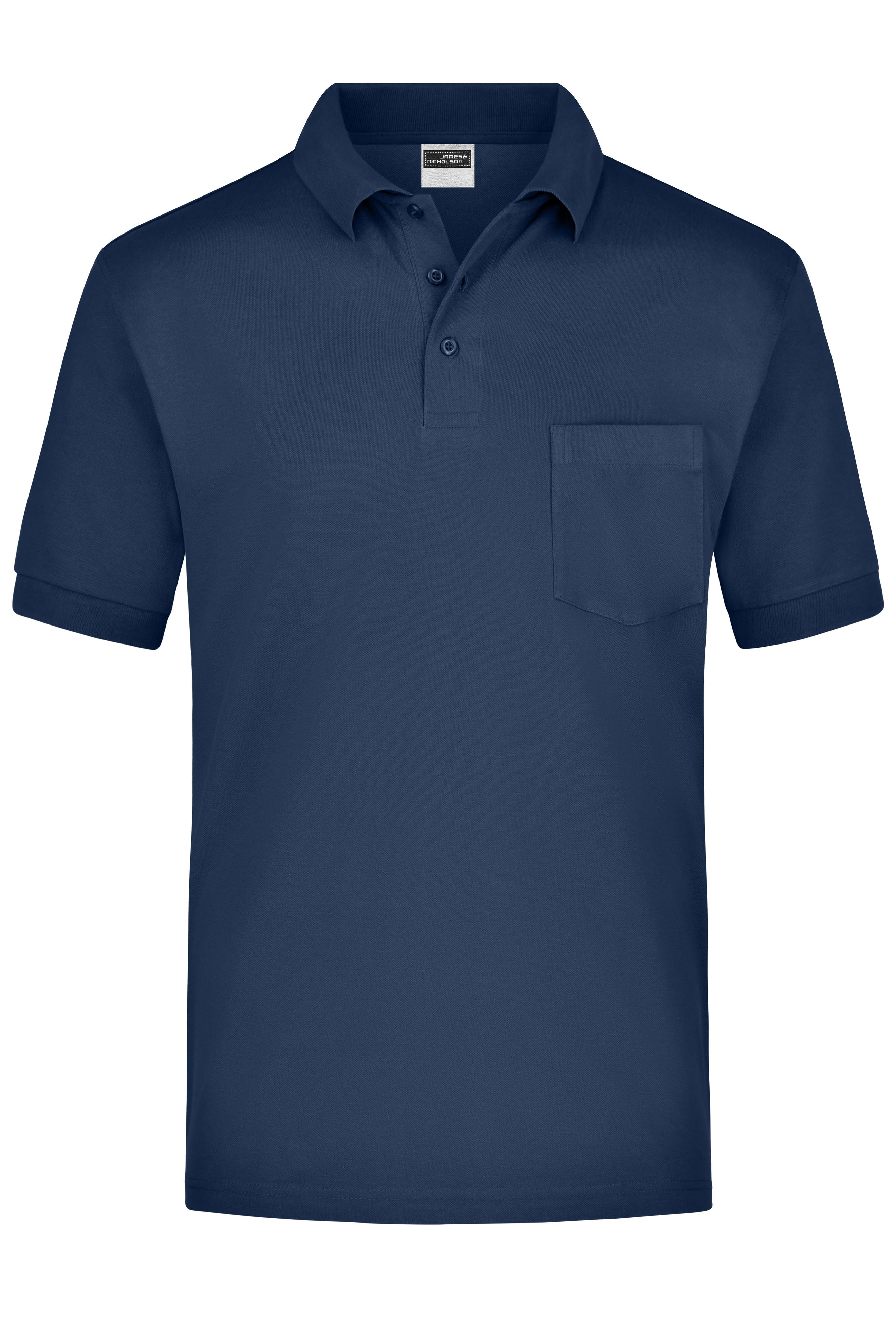 James & Nicholson Kurzarm Poloshirt mit Brusttasche navy