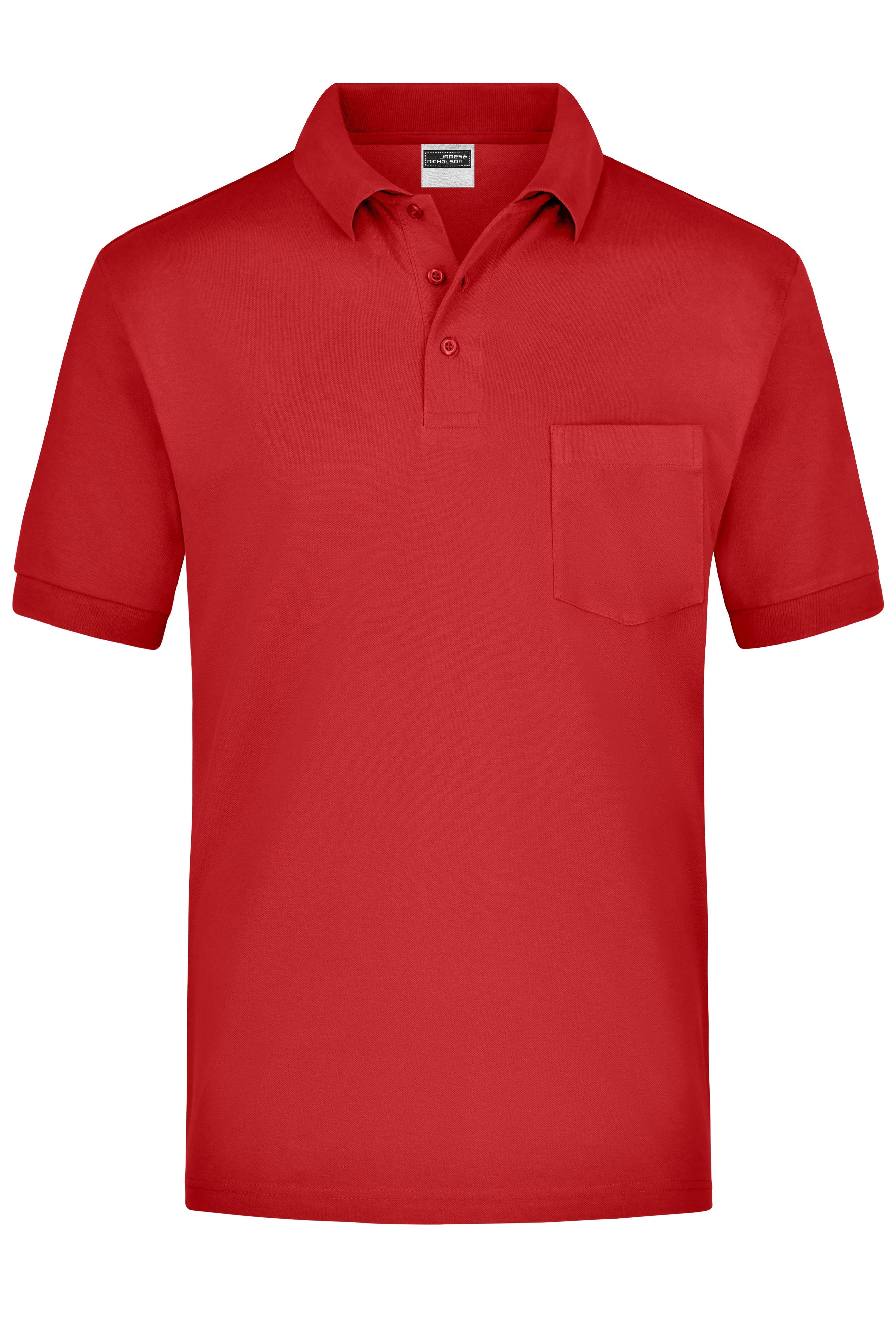 James & Nicholson Kurzarm Poloshirt mit Brusttasche red