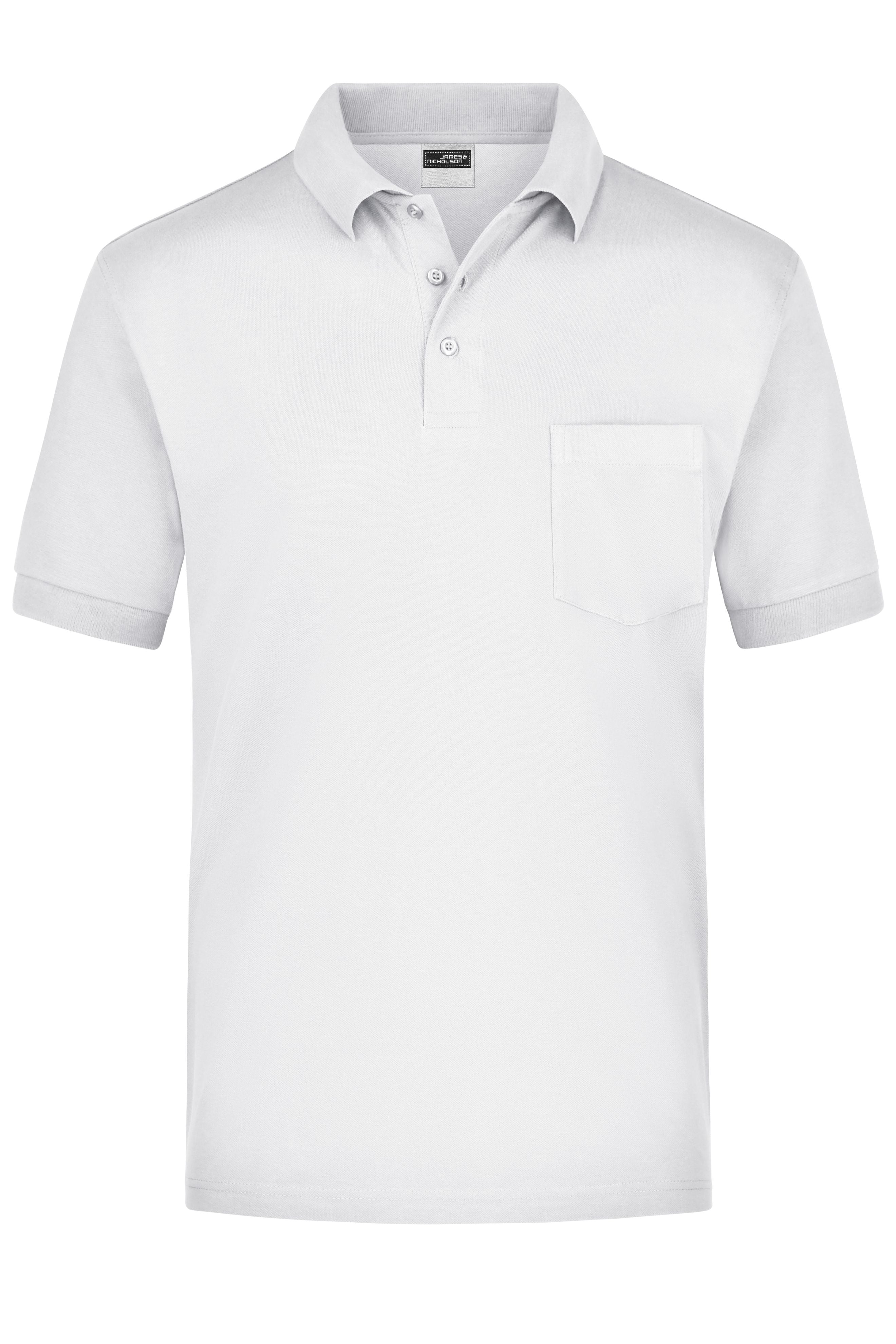 James & Nicholson Kurzarm Poloshirt mit Brusttasche white