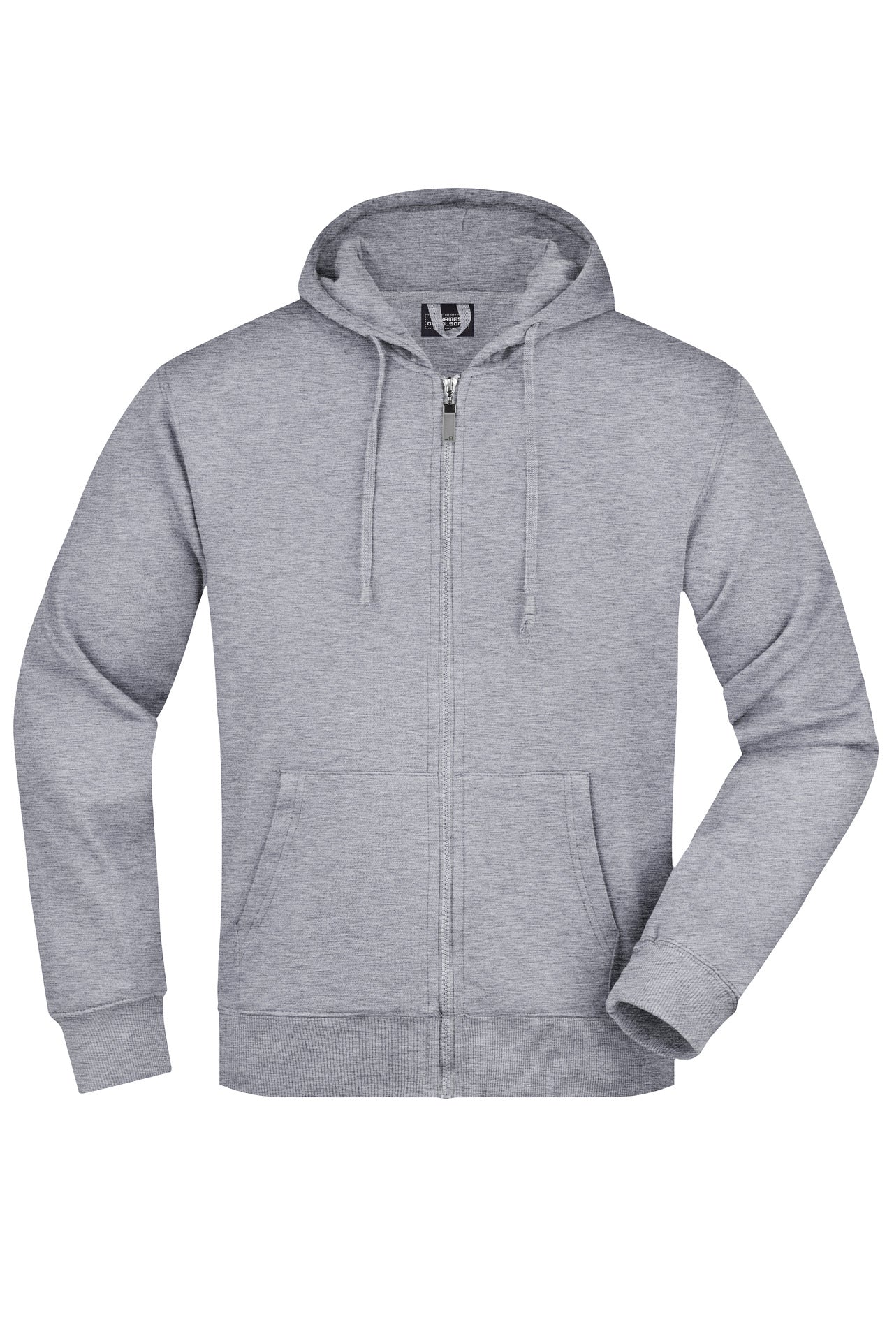 James & Nicholson Herren Kapuzensweatjacke grey-heather