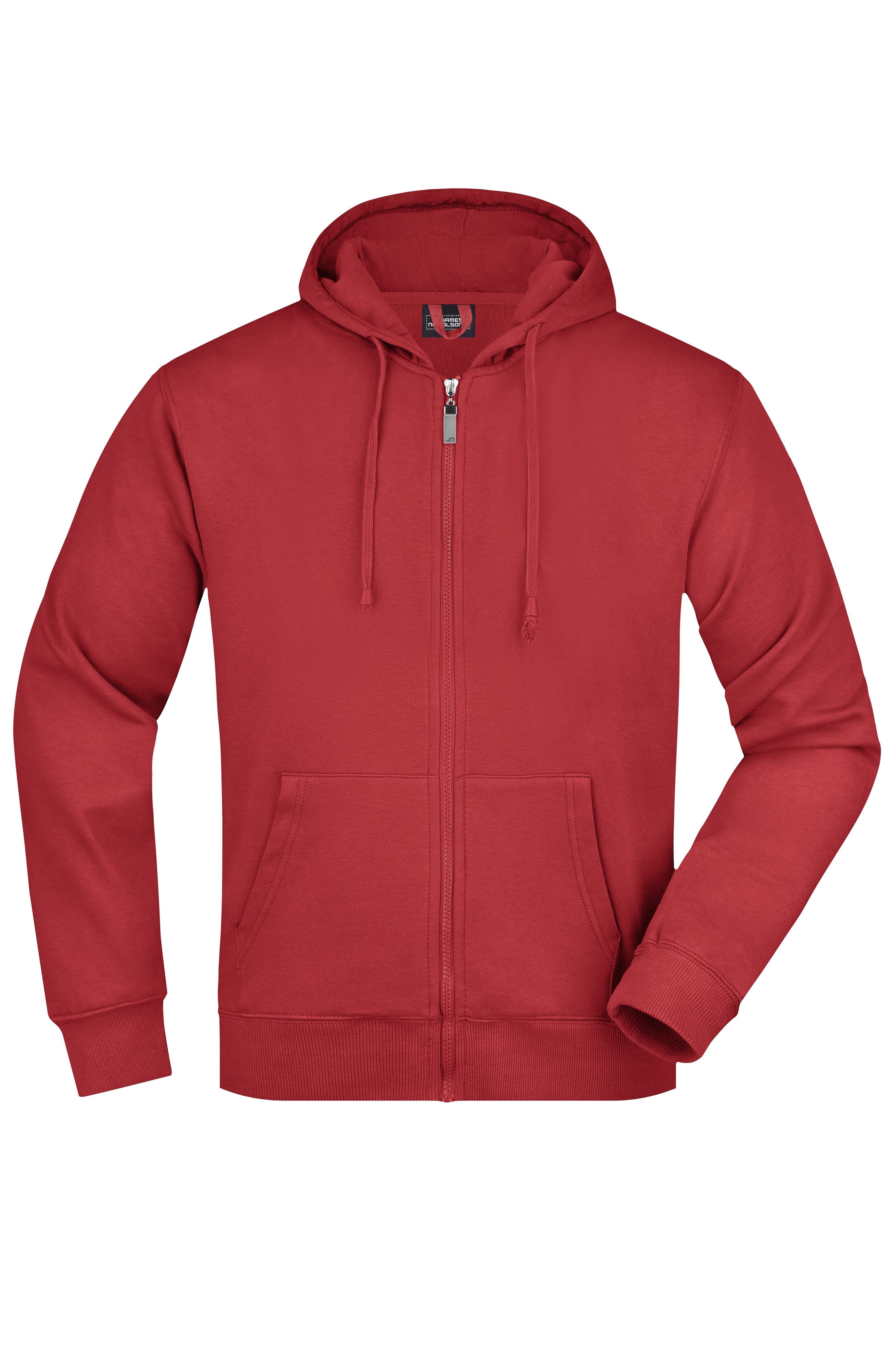 James & Nicholson Herren Kapuzensweatjacke red