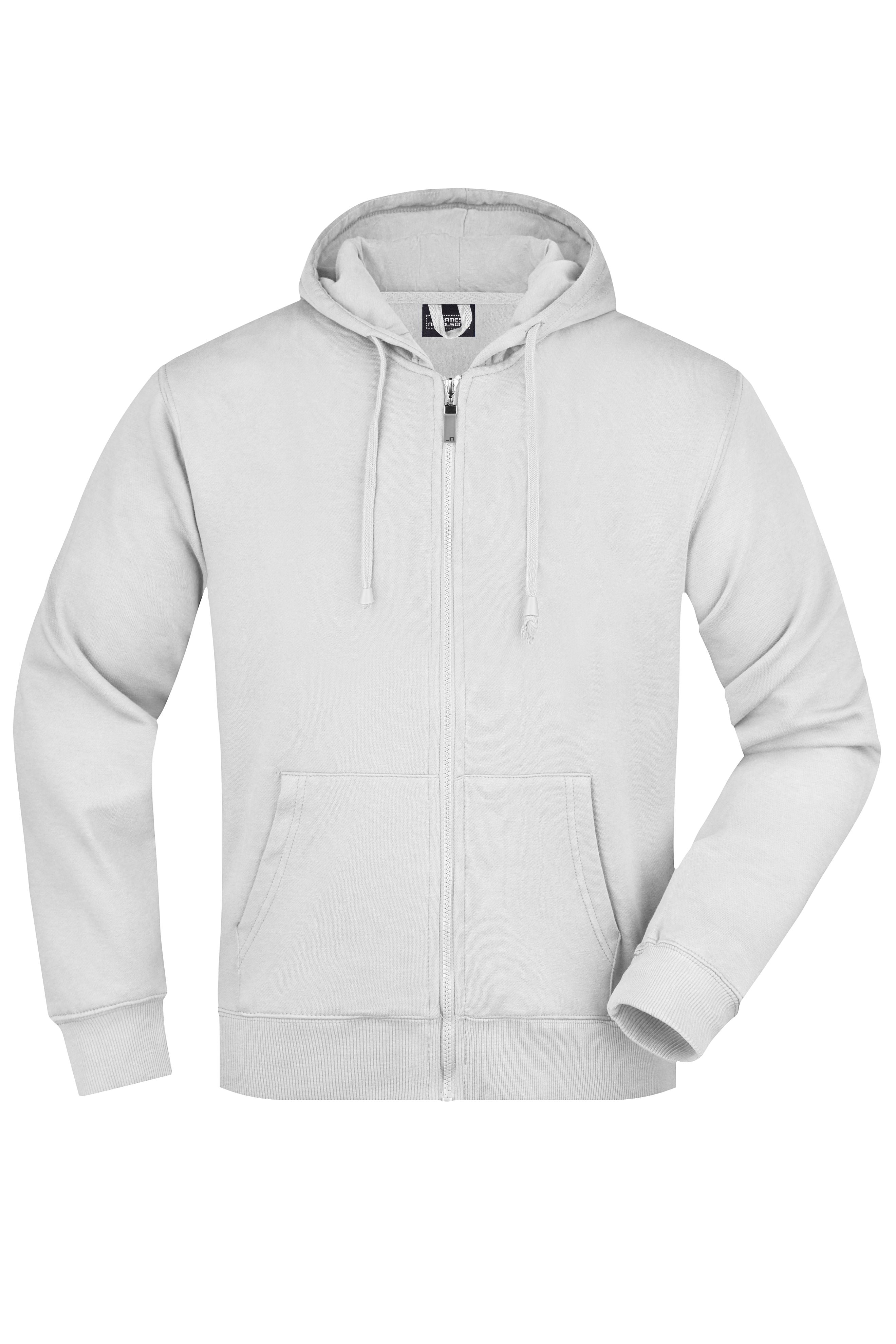 James & Nicholson Herren Kapuzensweatjacke white