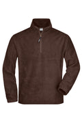 James & Nicholson Half-Zip Fleecepullover brown