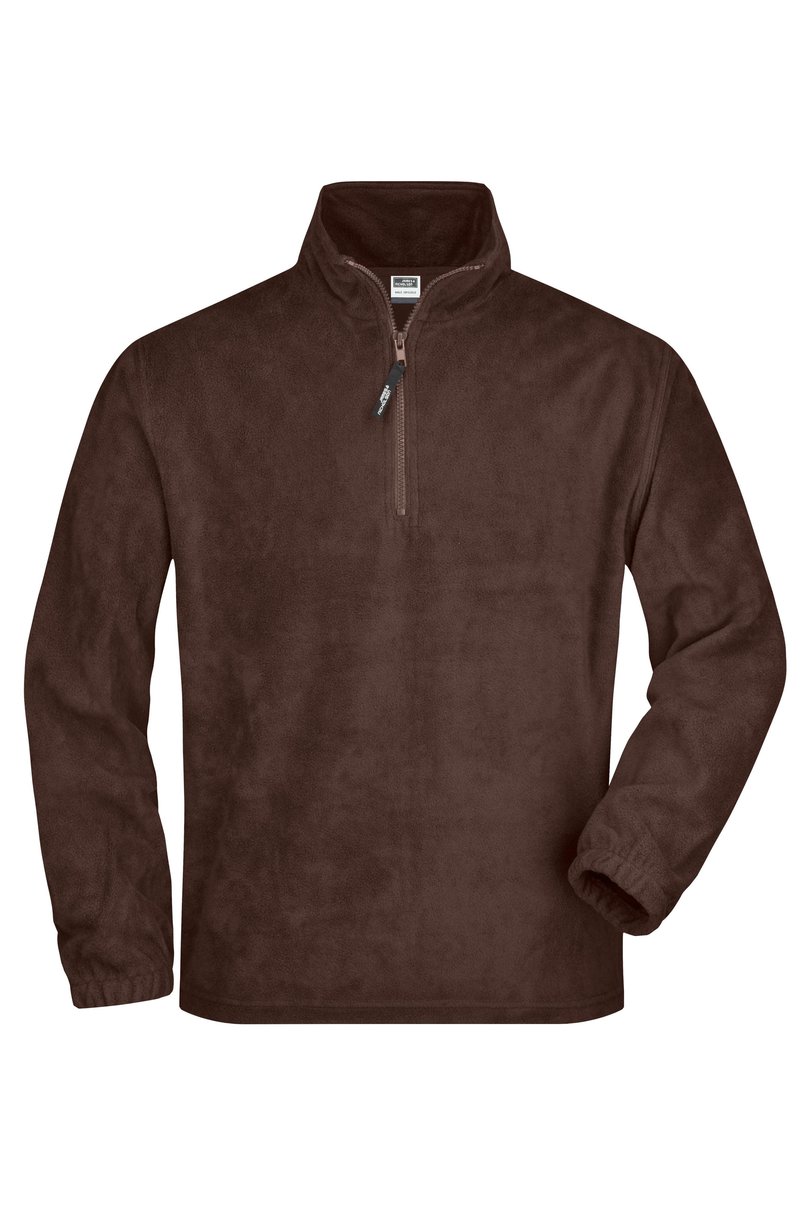 James & Nicholson Half-Zip Fleecepullover brown