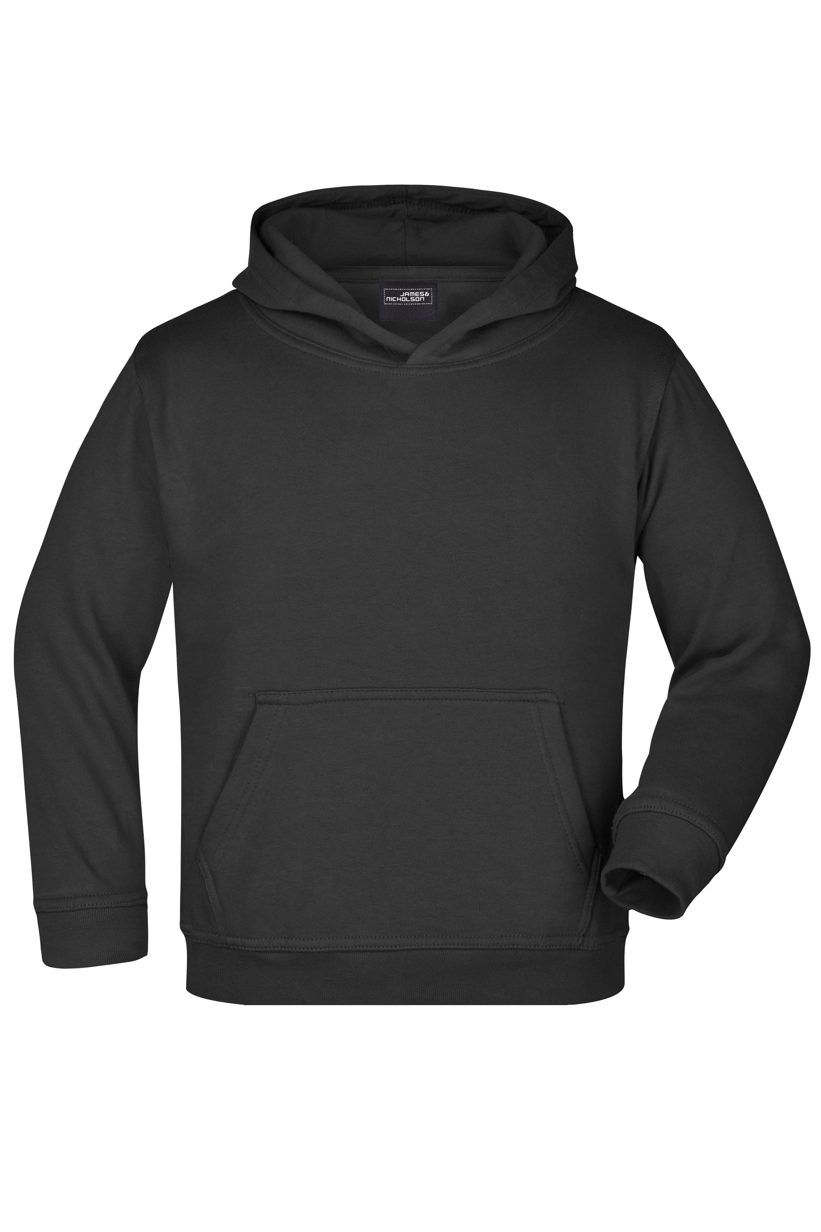 James & Nicholson Kinder Kapuzensweatshirt black
