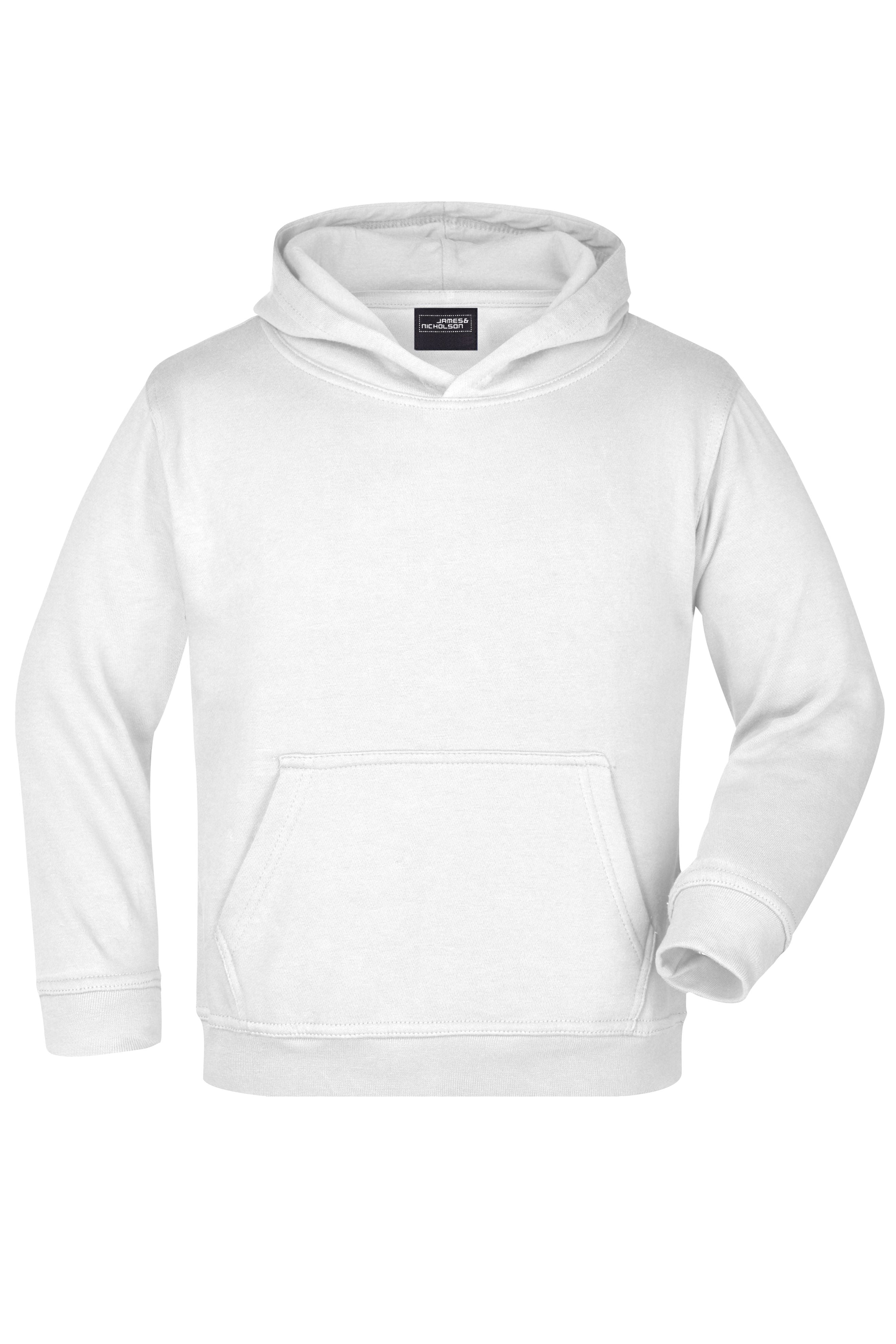 James & Nicholson Kinder Kapuzensweatshirt white