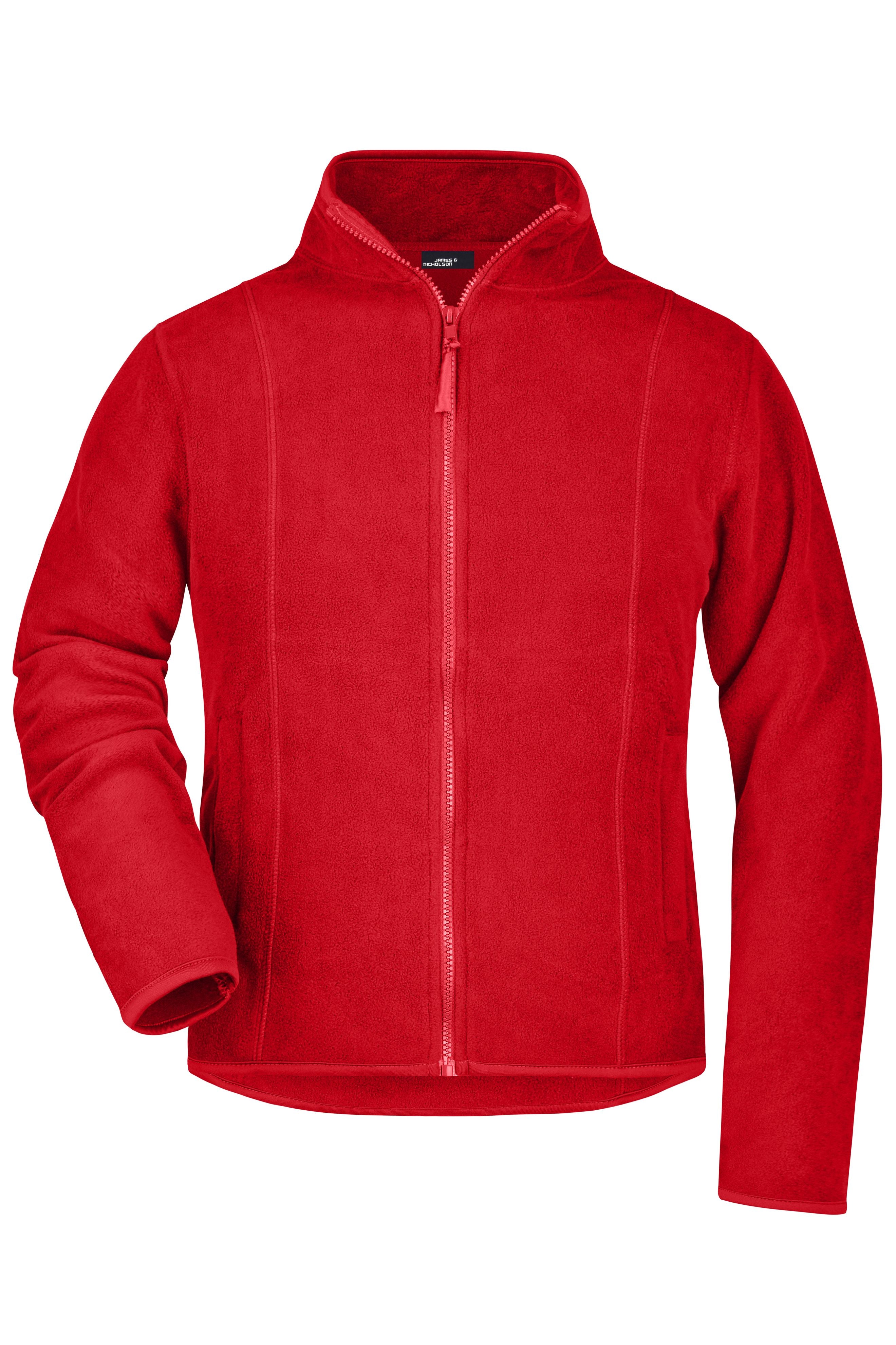 James & Nicholson Damen Microfleece Jacke red
