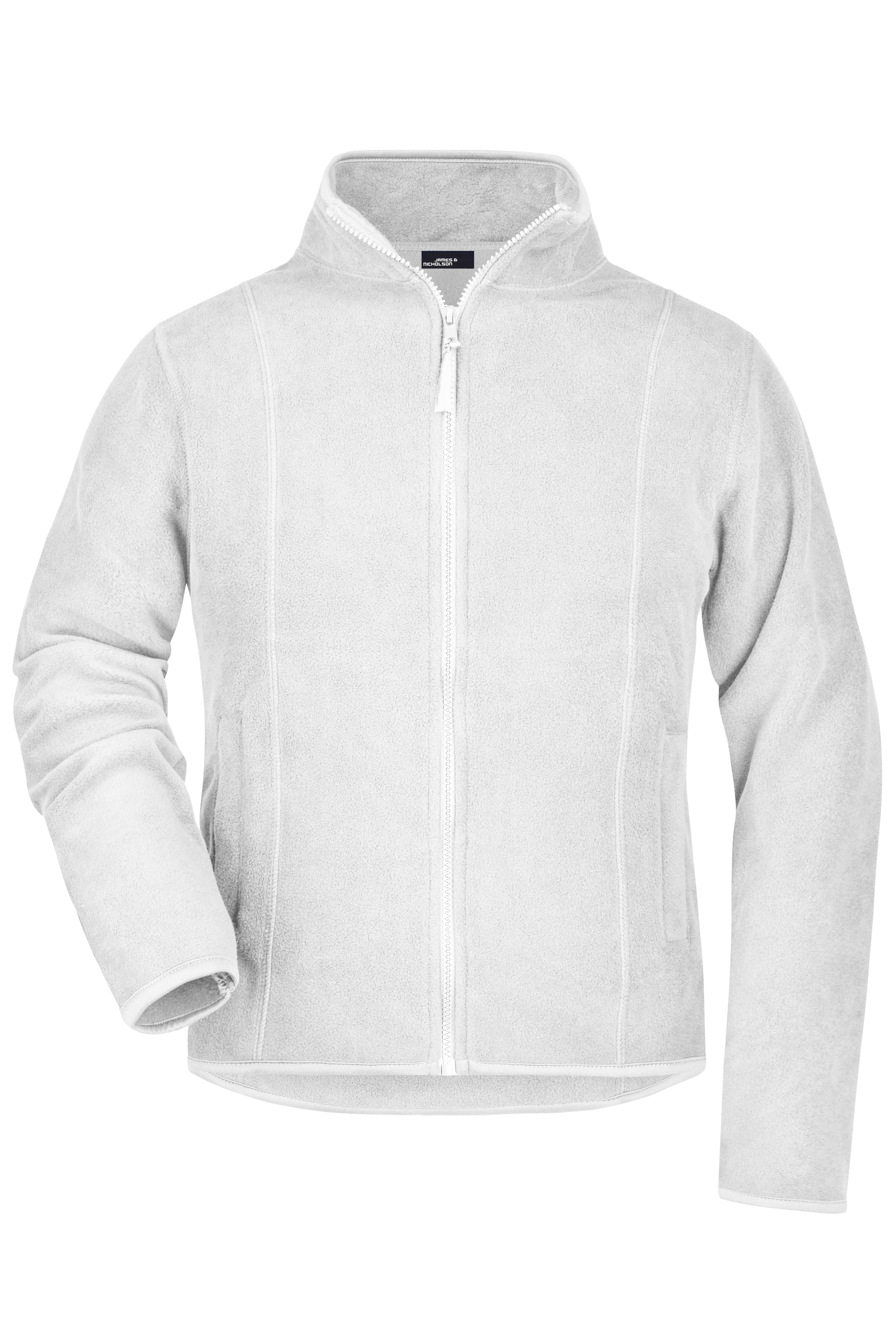 James & Nicholson Damen Microfleece Jacke white