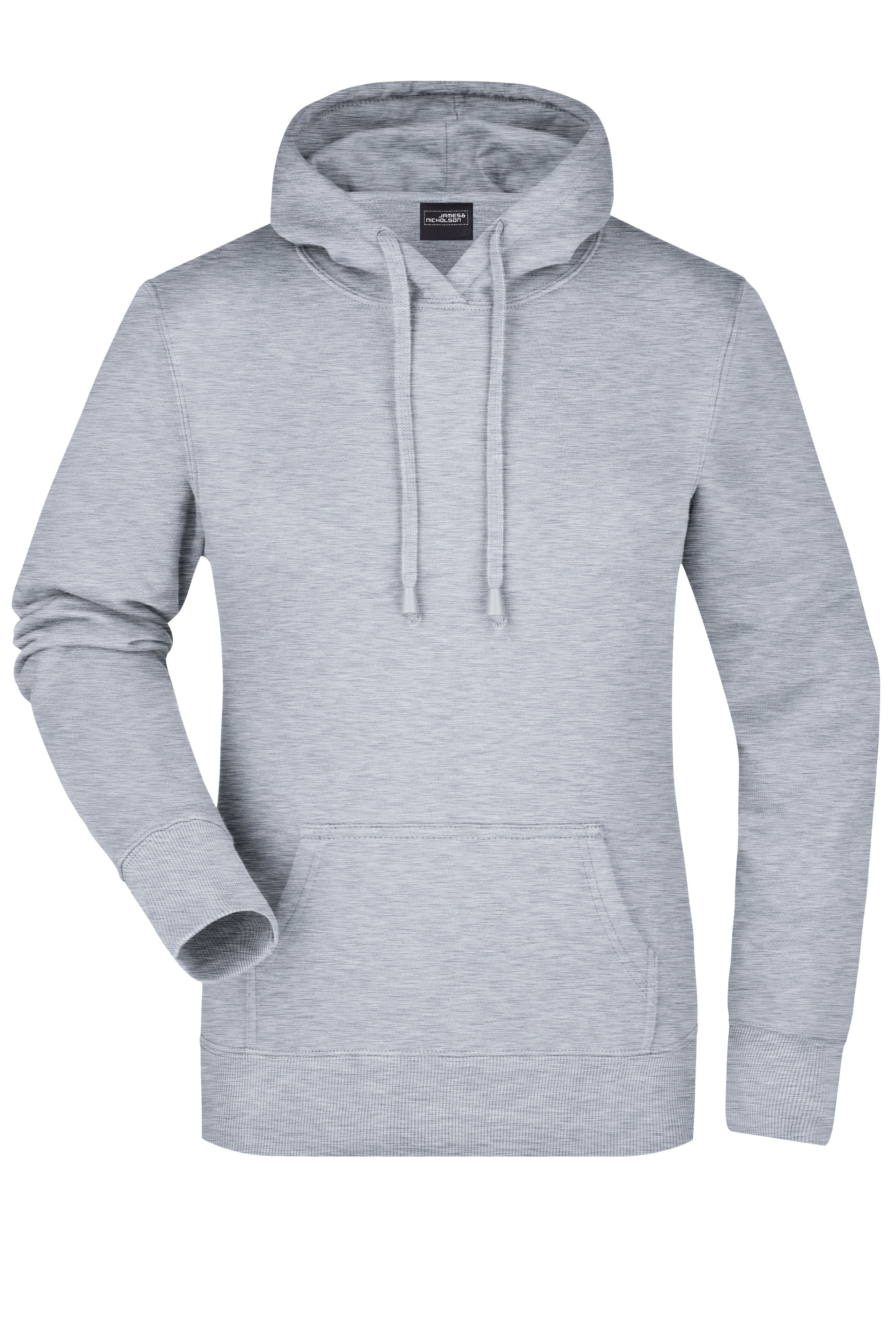 James & Nicholson Damen Kapuzensweat Hoodie grey-heather