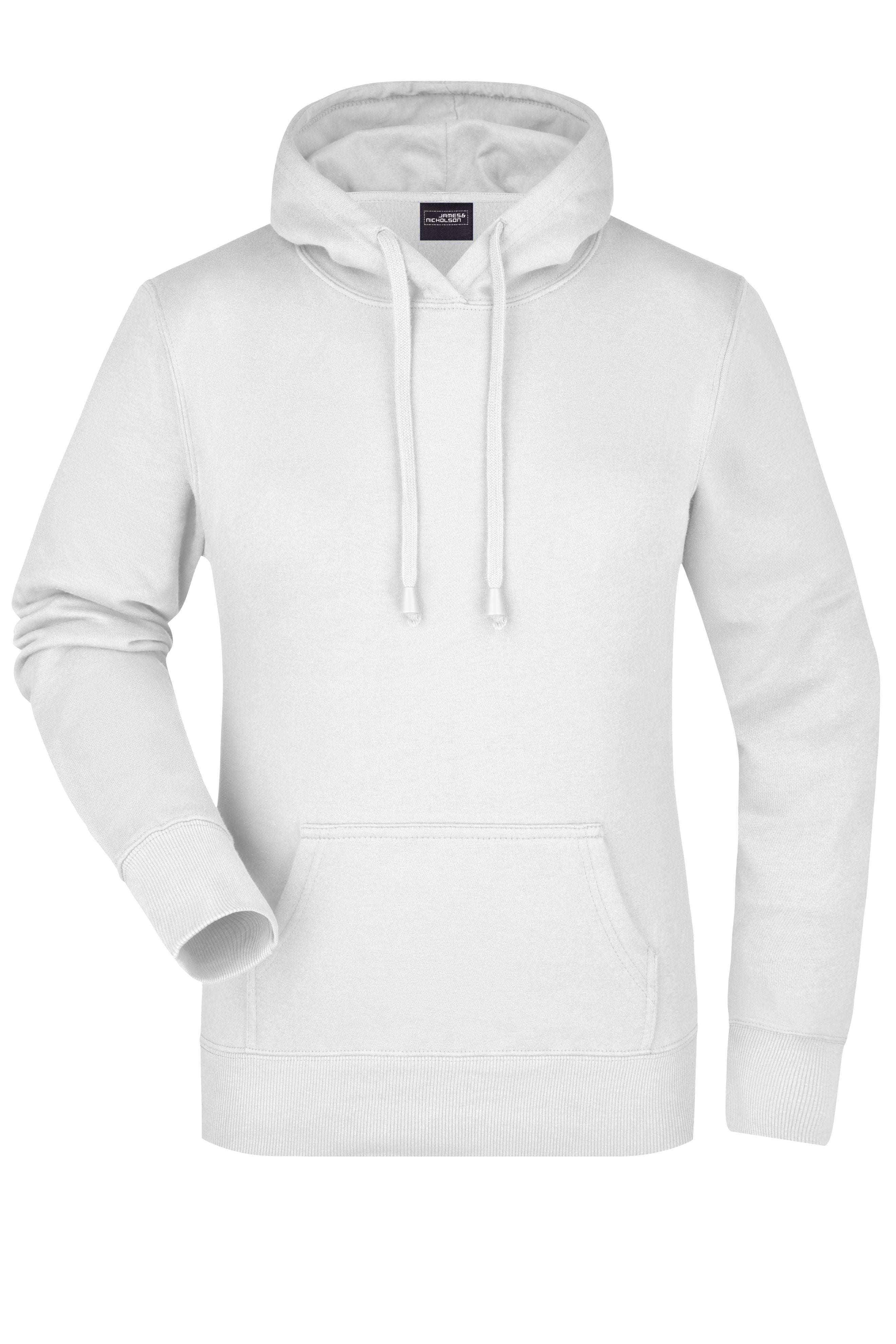 James & Nicholson Damen Kapuzensweat Hoodie white