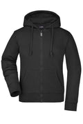 James & Nicholson Damen Kapuzen-Sweatjacke black
