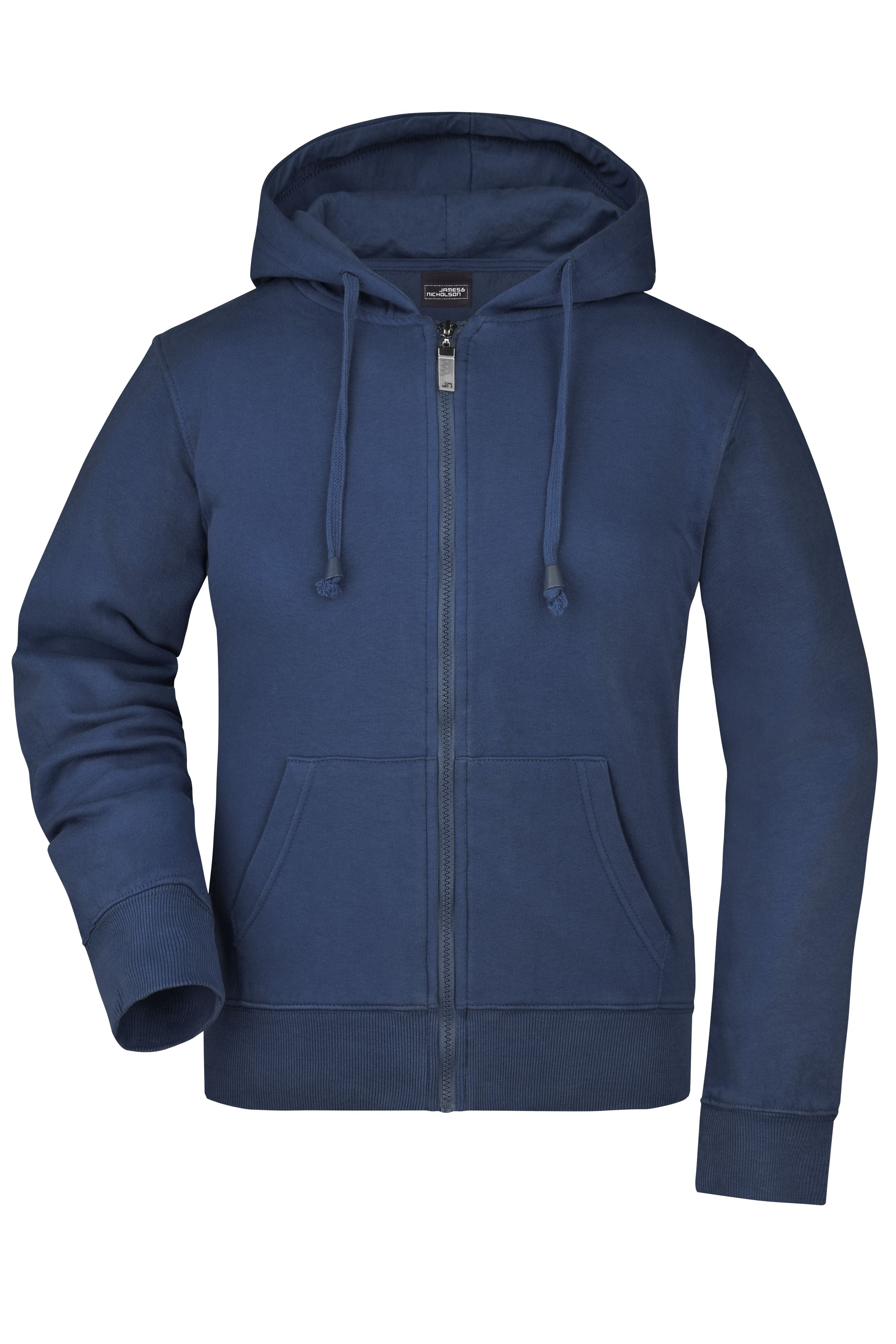 James & Nicholson Damen Kapuzen-Sweatjacke navy