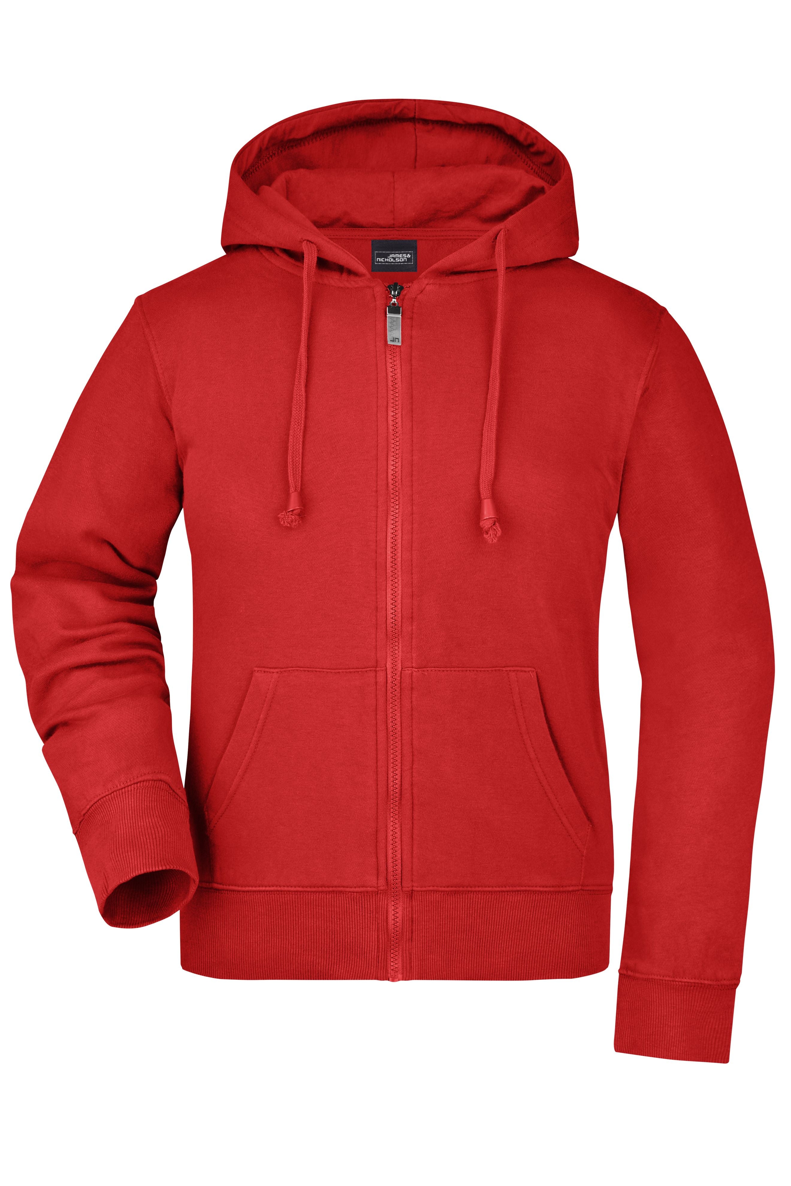 James & Nicholson Damen Kapuzen-Sweatjacke red
