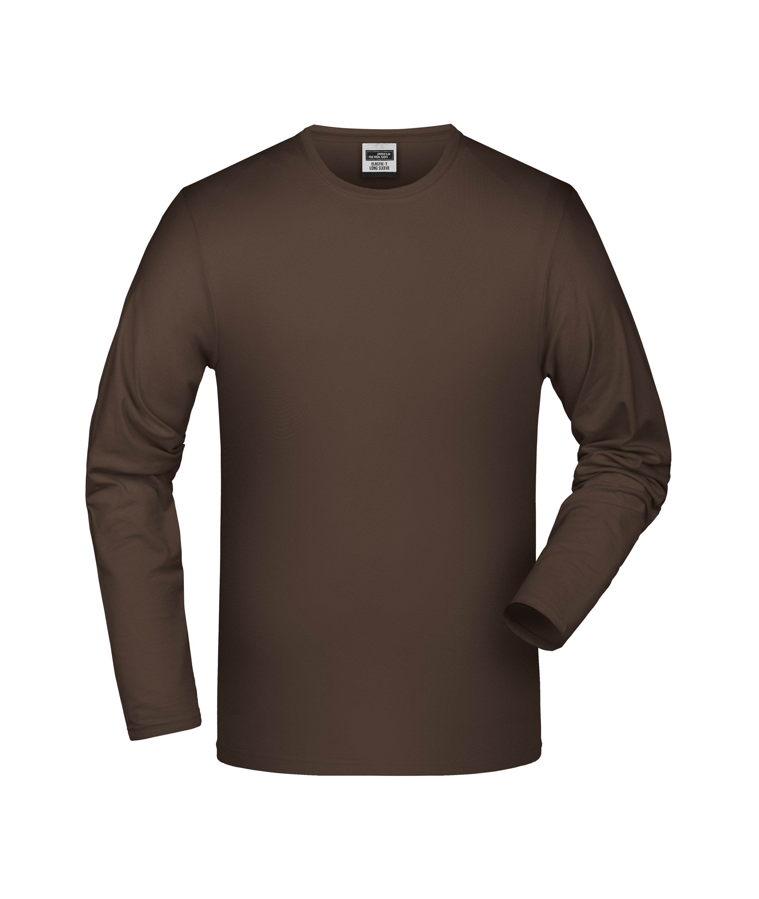James & Nicholson Stretch Langarmshirt brown