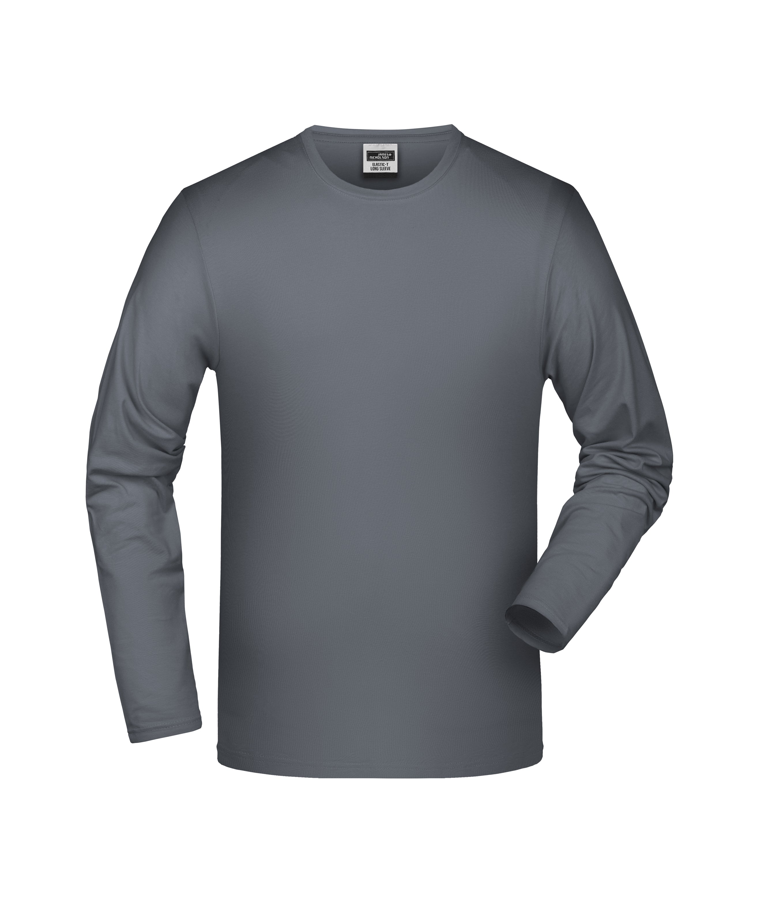 James & Nicholson Stretch Langarmshirt mid-grey