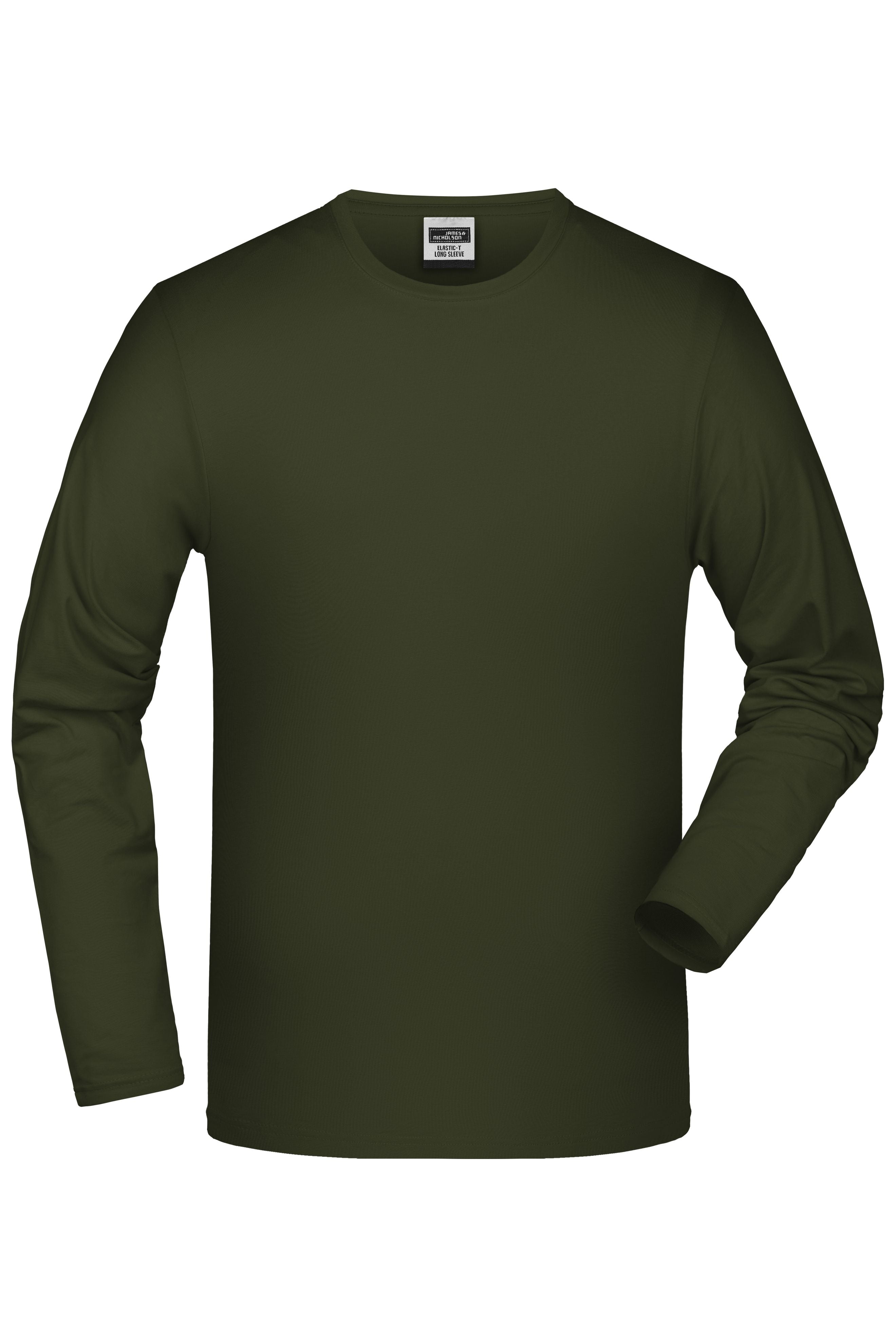 James & Nicholson Stretch Langarmshirt olive