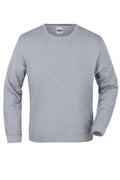 James & Nicholson Hochwertiger Sweatshirt Pullover Unisex grey-heather