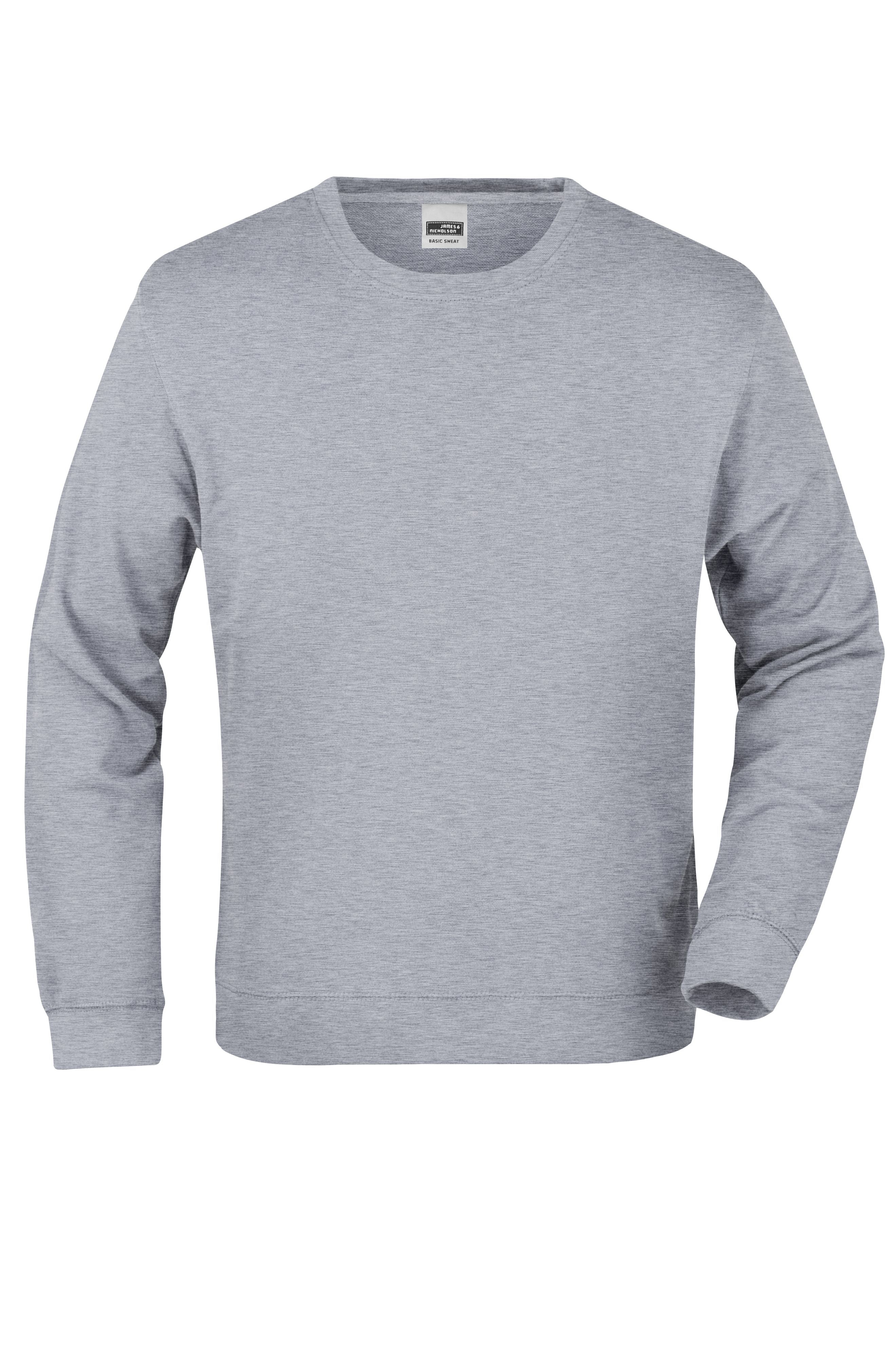 James & Nicholson Hochwertiger Sweatshirt Pullover Unisex grey-heather