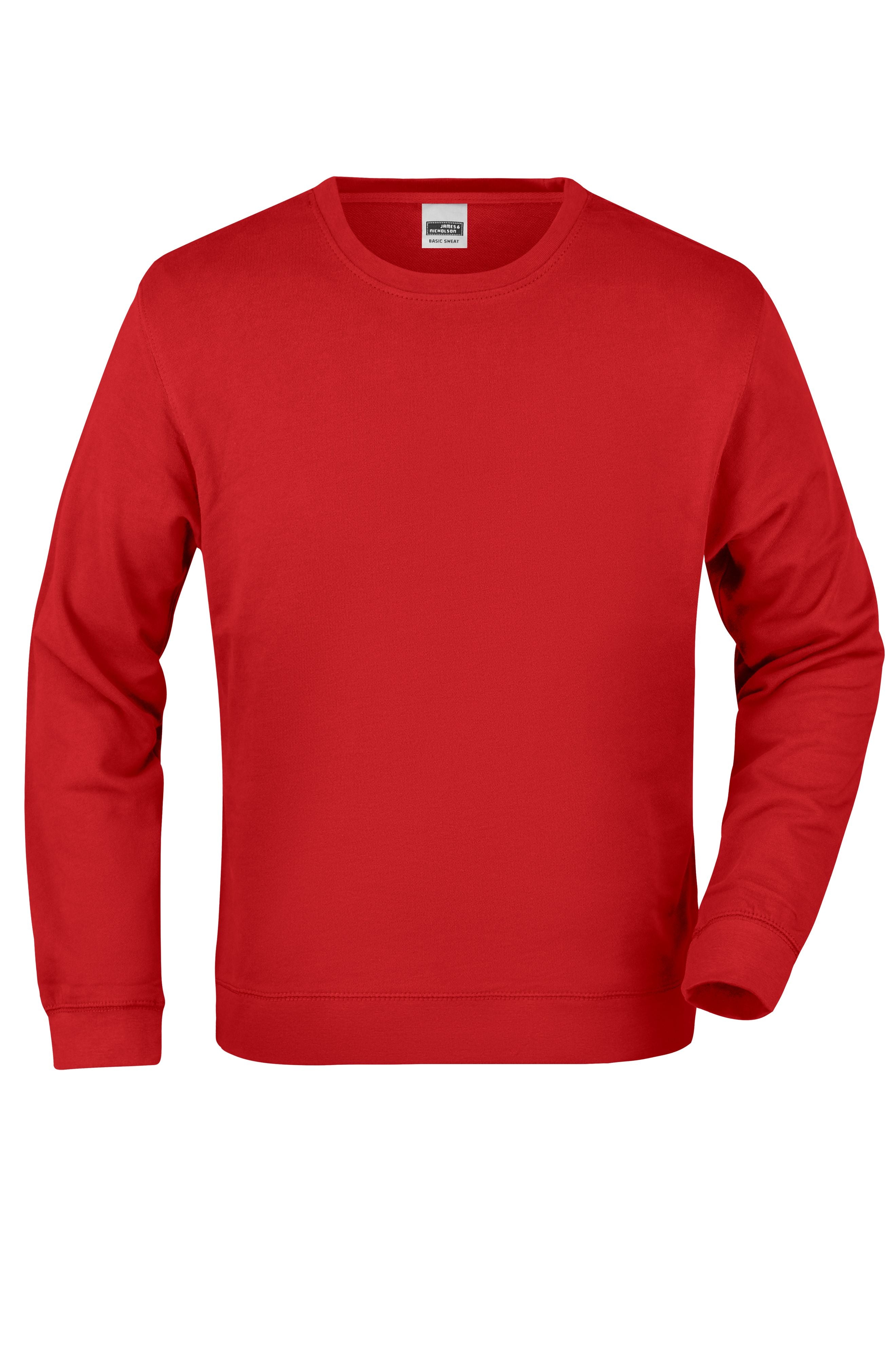 James & Nicholson Hochwertiger Sweatshirt Pullover Unisex red