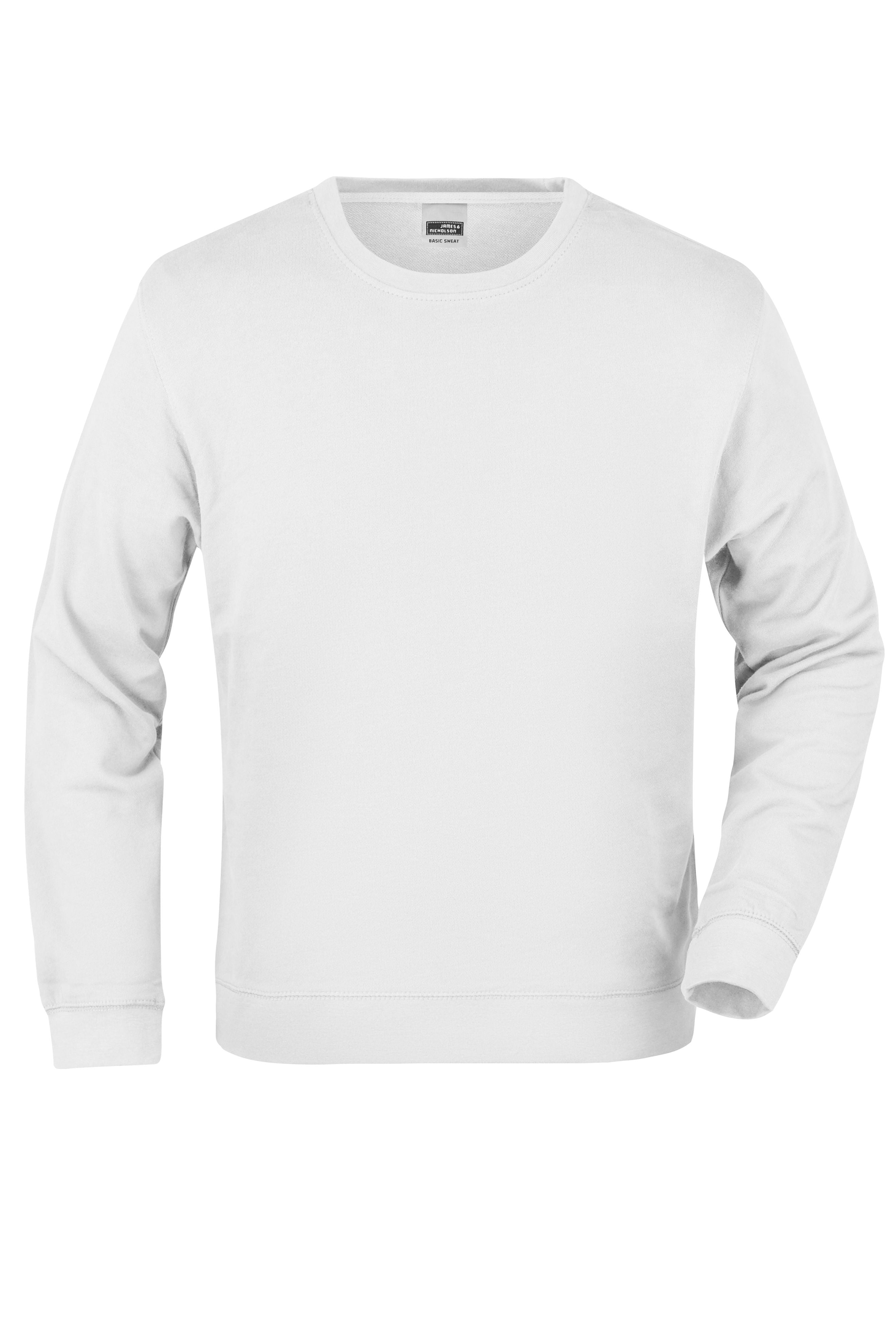 James & Nicholson Hochwertiger Sweatshirt Pullover Unisex white