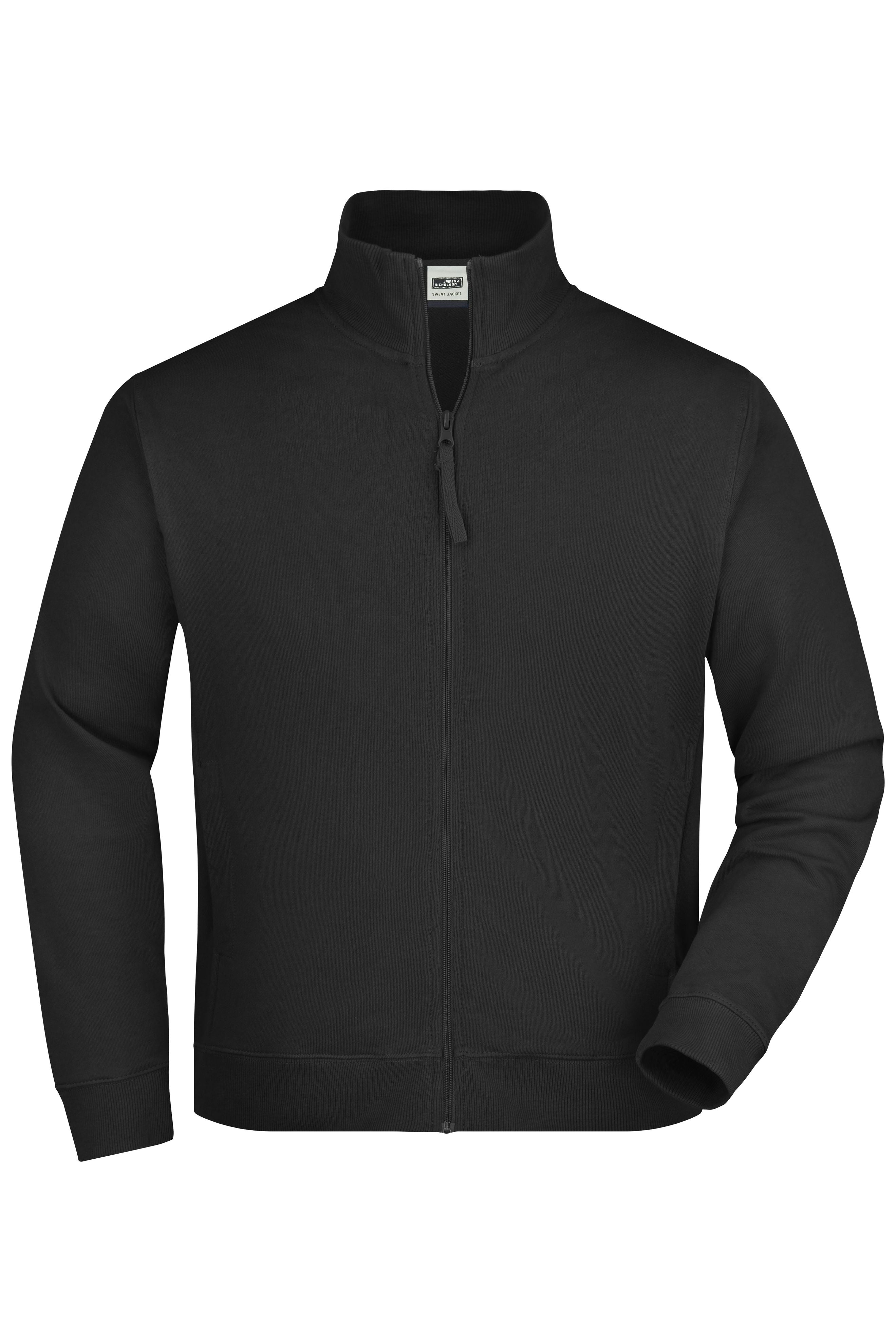 James & Nicholson Hochwertige Sweatjacke Unisex black